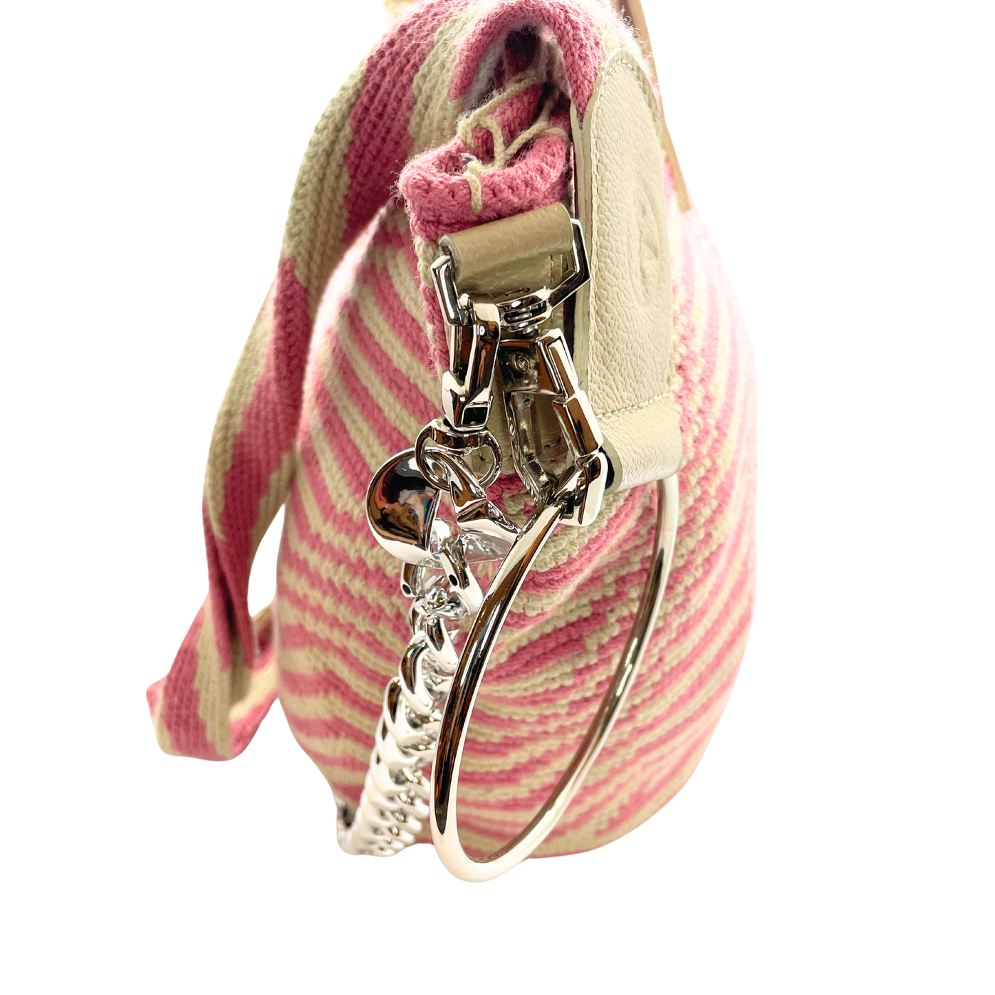 Rose Crochet Bag Pink and cream Continente Dorado