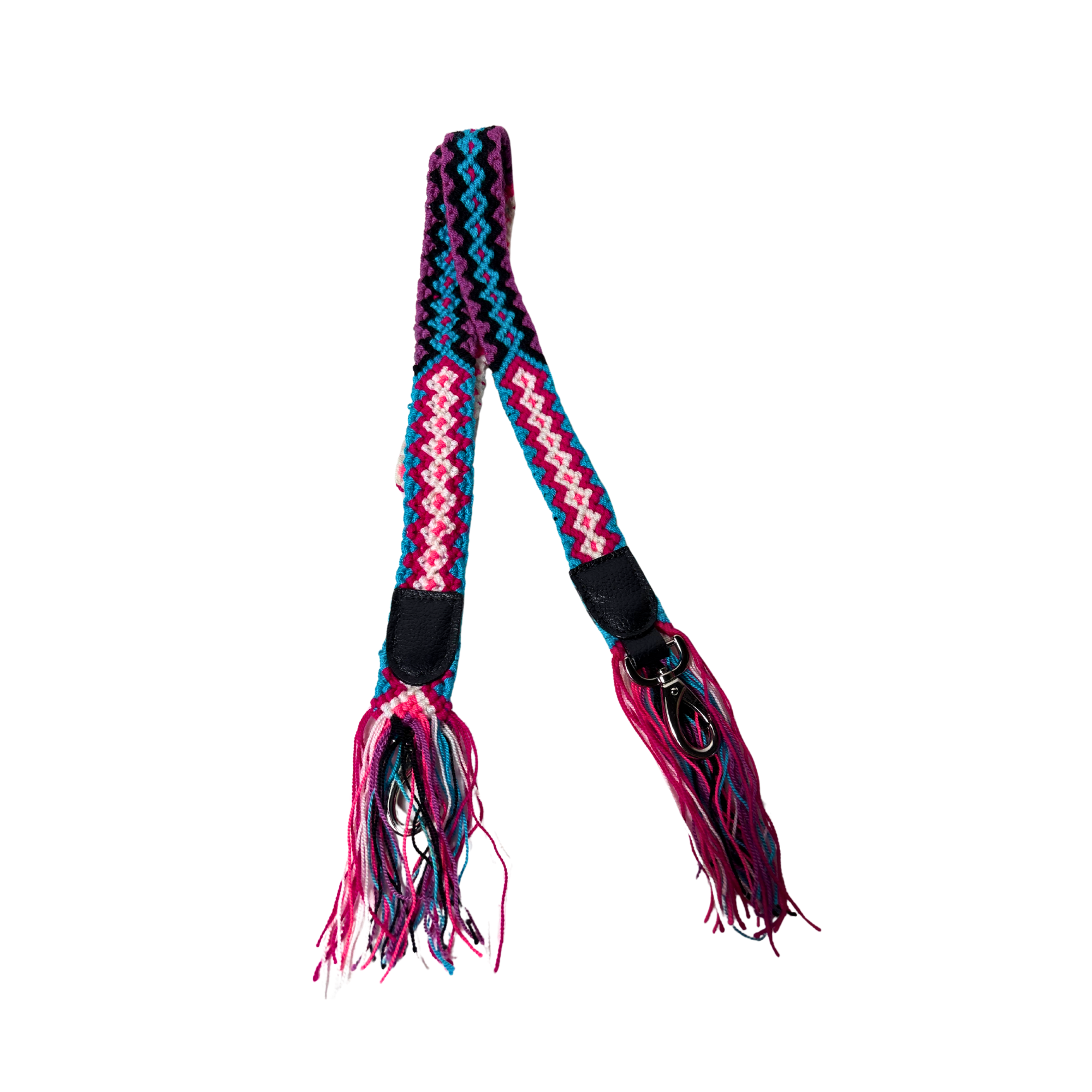 Macrame Wayuu Bag and camera Tassel Strap Multicolour Alejandra Collective