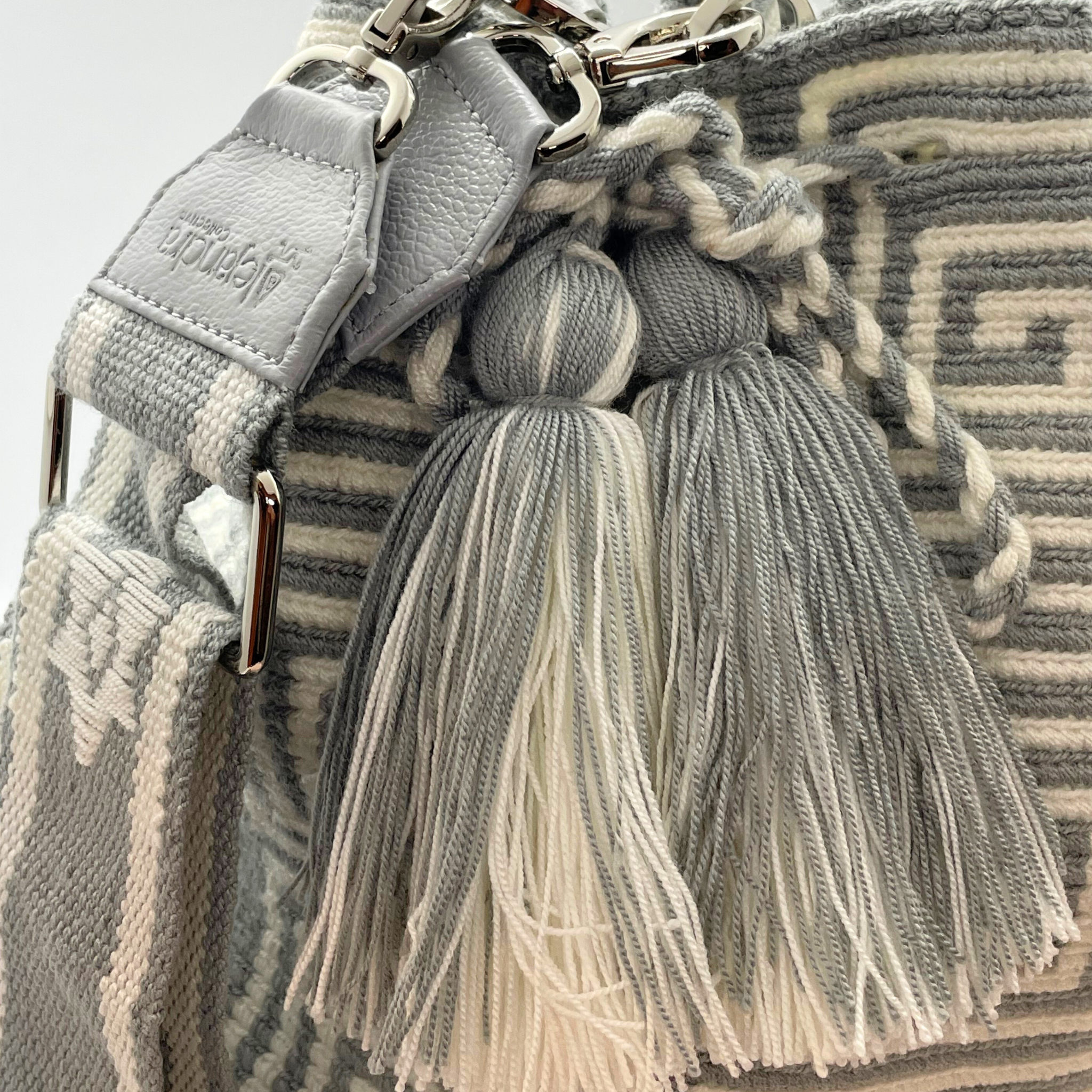 Milano Wayuu Crochet Bags- Light Grey Alejandra Collective