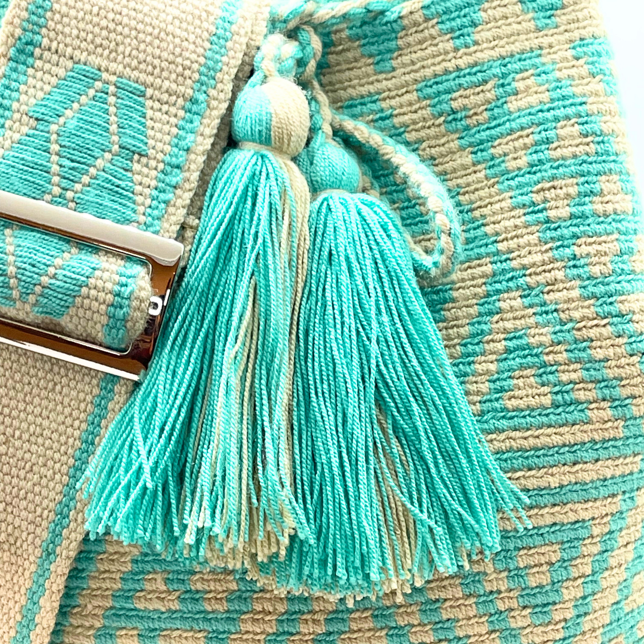 Milano Wayuu Crochet Bags Aquamarine Alejandra Collective