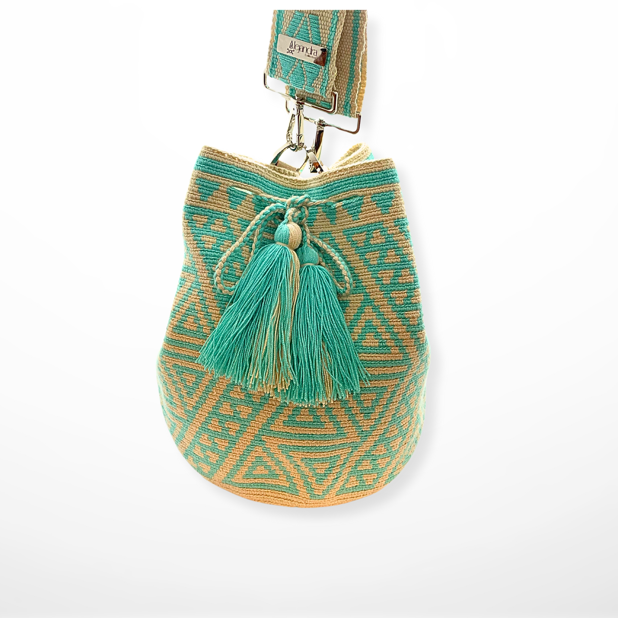 Milano Wayuu Crochet Bags Aquamarine Alejandra Collective