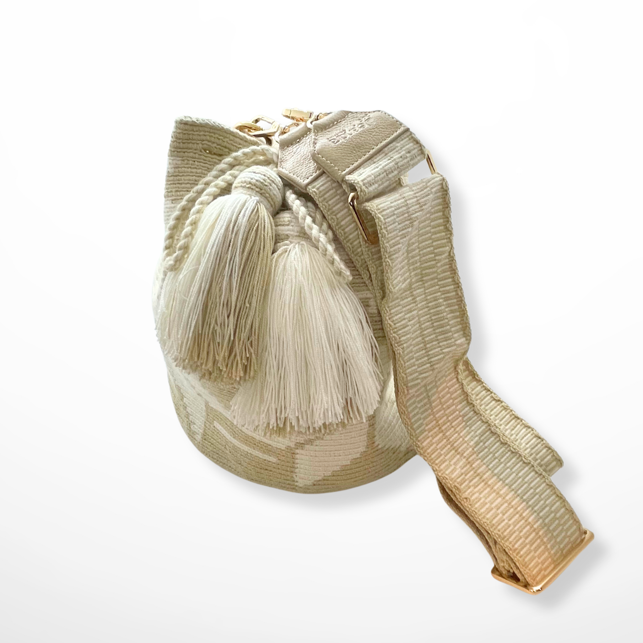 Milano Wayuu Crochet Bags Latte and Cream Alejandra Collective