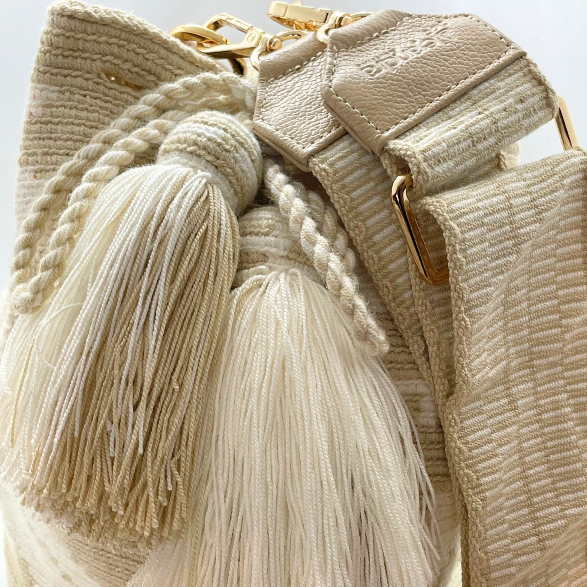 Milano Wayuu Crochet Bags Latte and Cream Alejandra Collective