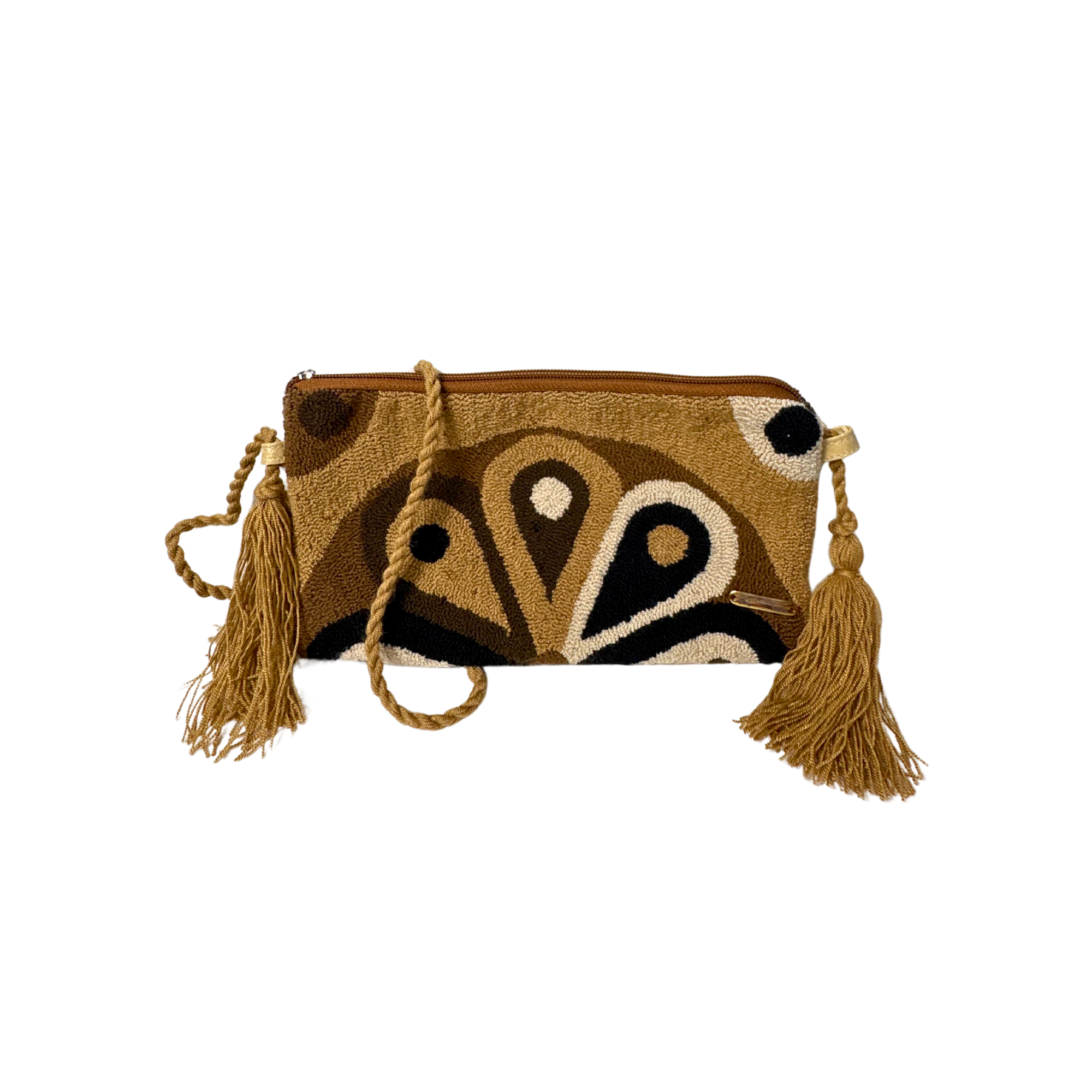 Hanwoven Wayuu Clutch-Brown Alejandra Collective