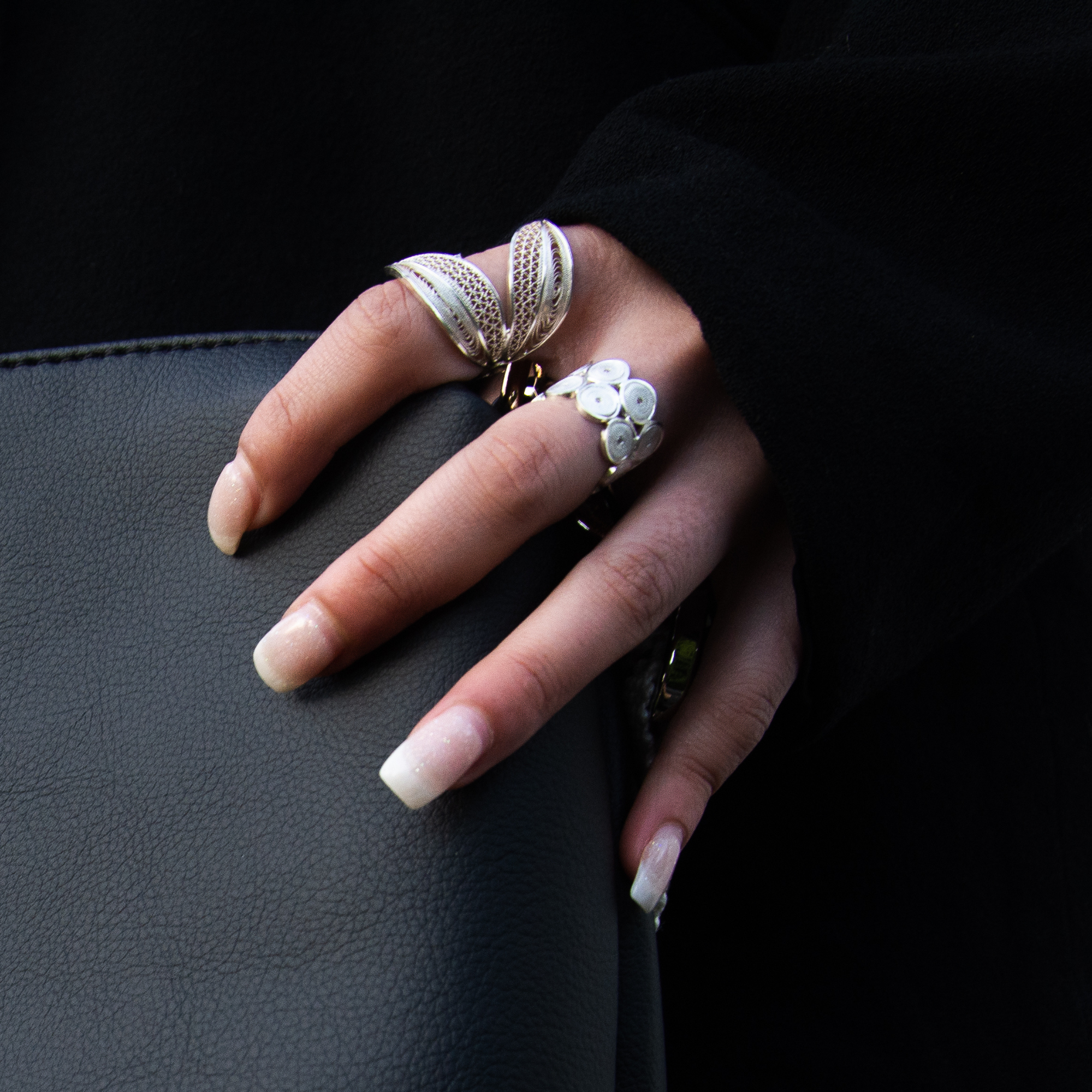 Dianne Double Circles Filigree Silver-Adjustable Alejandra Collective