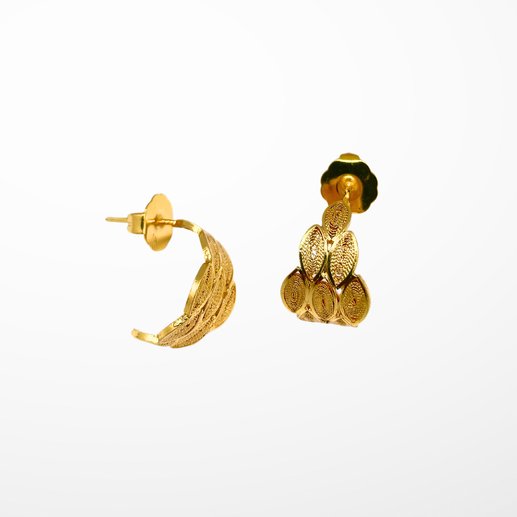 Averil Rice Grain Hoops Gold Alejandra Collective