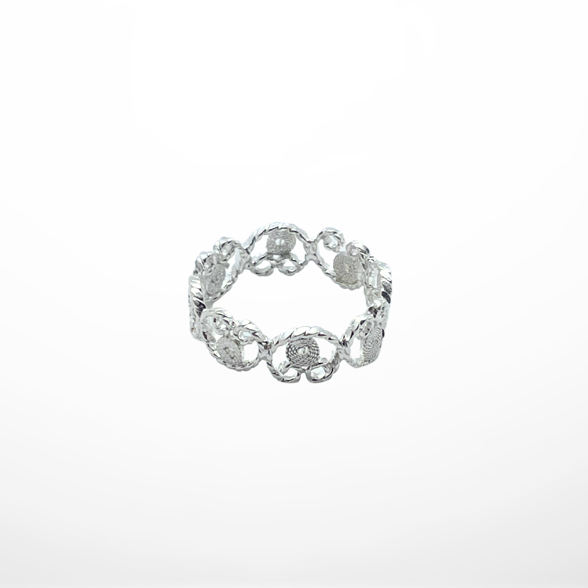 Caracolito Thin Ring Filigree Silver Alejandra Collective