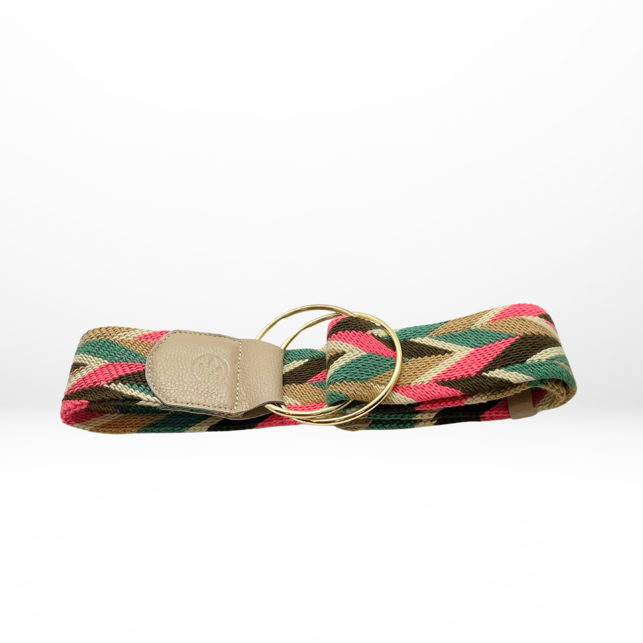 Woven Crochet Belts Burgandy Pink and cream Continente Dorado