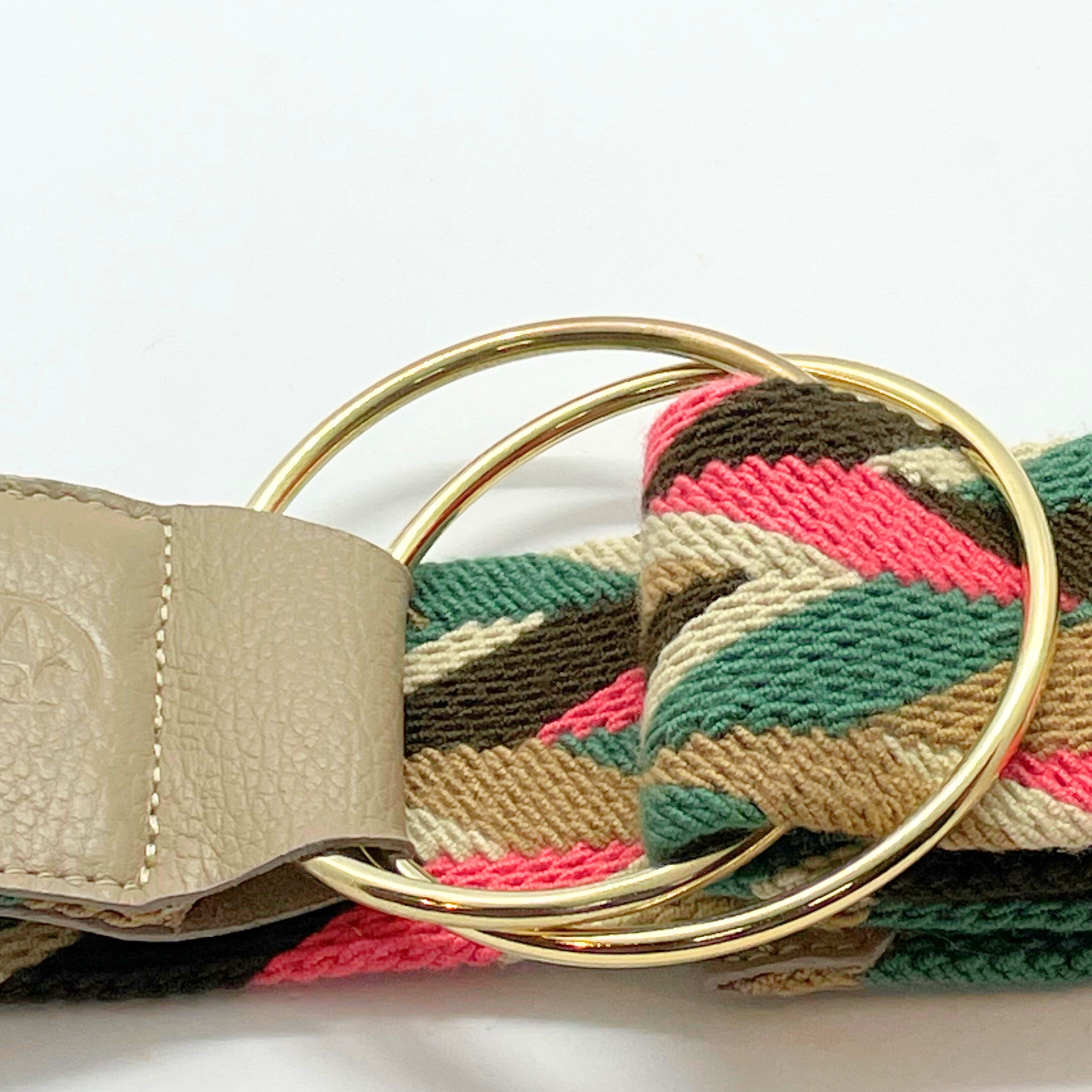 Woven Crochet Belts Burgandy Pink and cream Continente Dorado