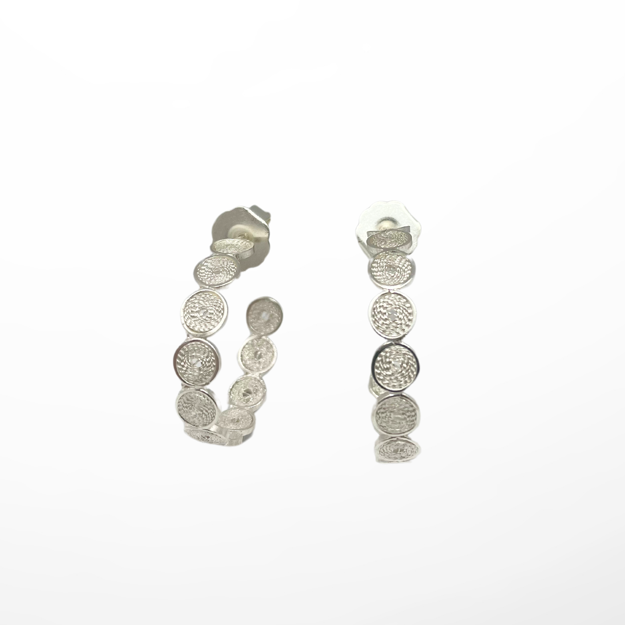 Dianne Circles Hoops Filigree Silver Alejandra Collective