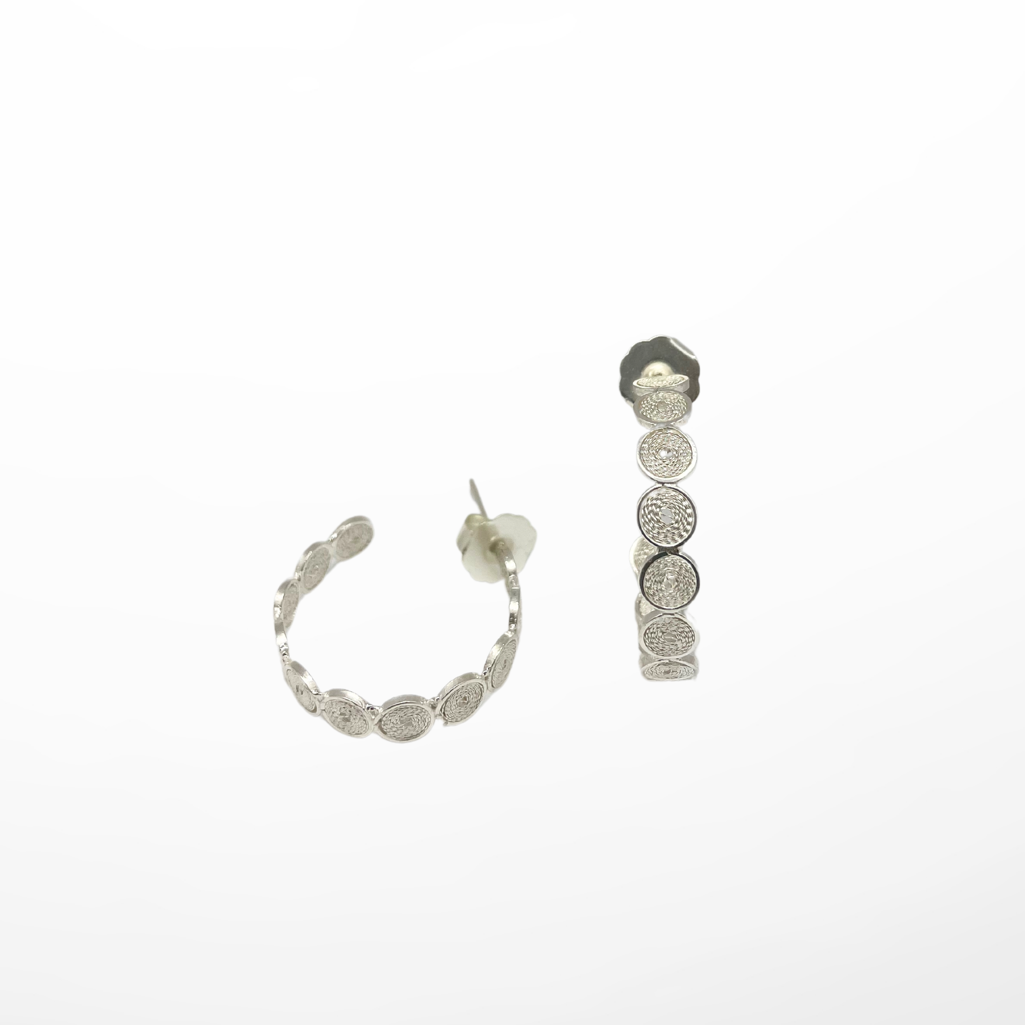 Dianne Circles Hoops Filigree Silver Alejandra Collective
