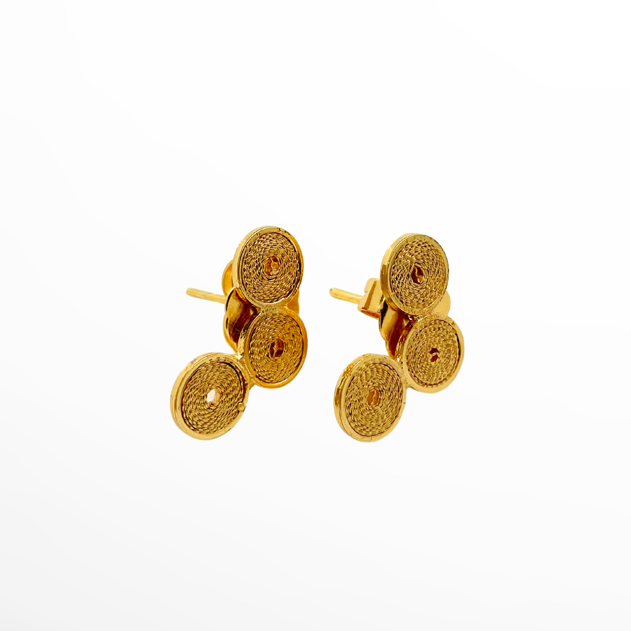 Dianne Triple Circle Stud Gold Plated Alejandra Collective