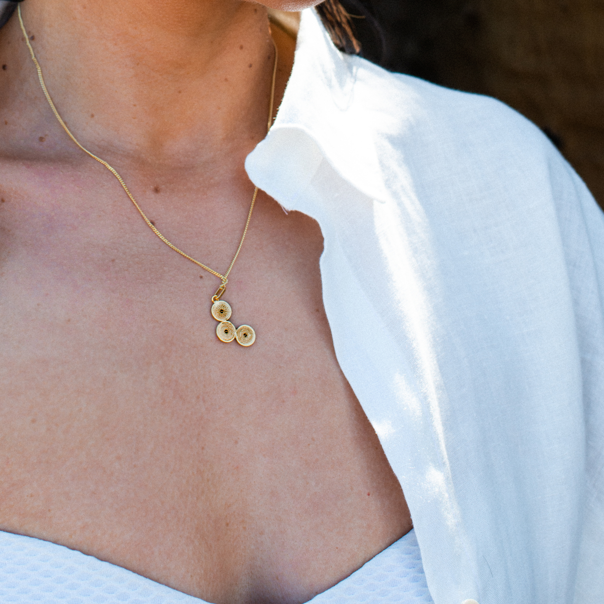 Dianne Triple Circle Pendant Gold Plated Alejandra Collective