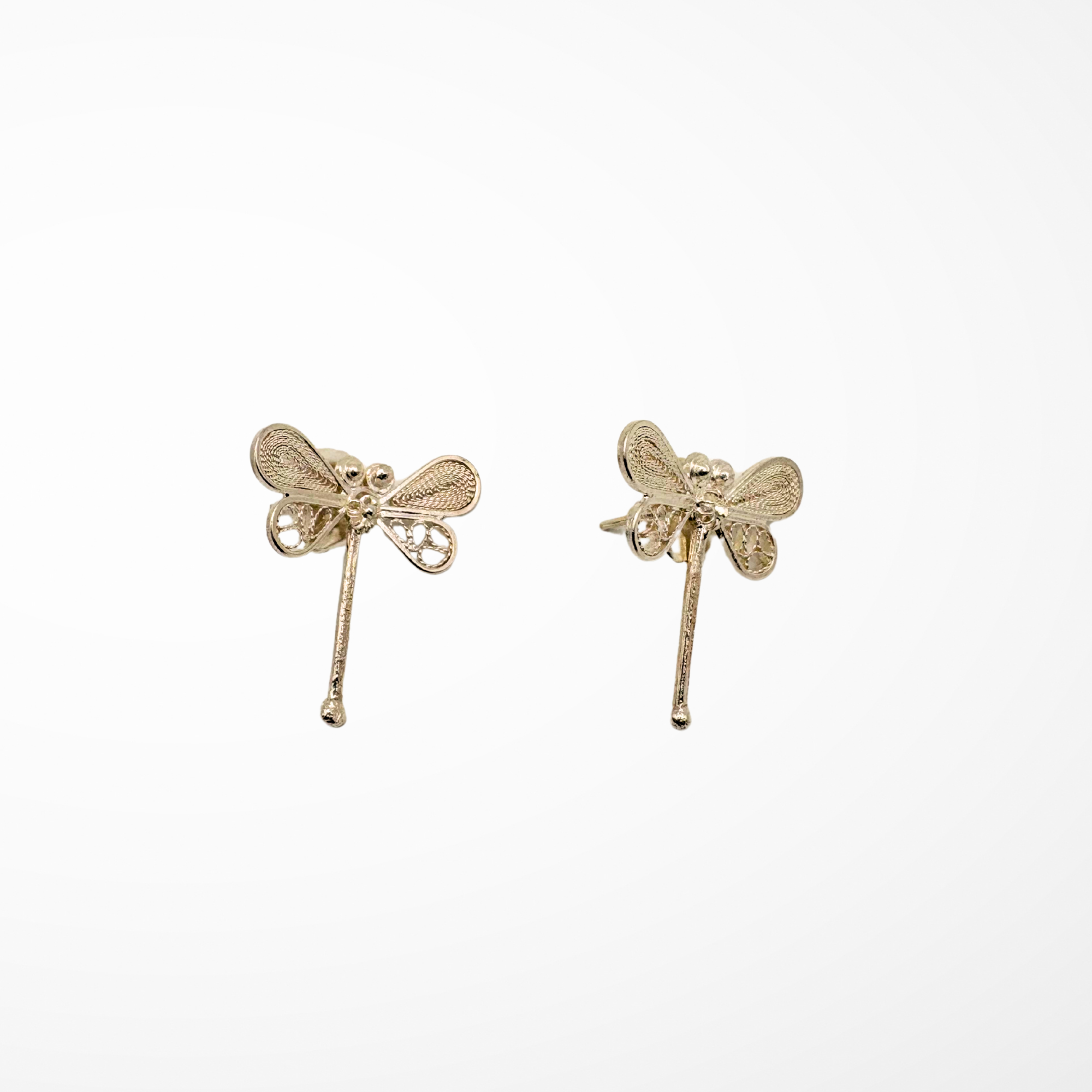 Dragonfly Filigree Silver Stud Earrings Alejandra Collective