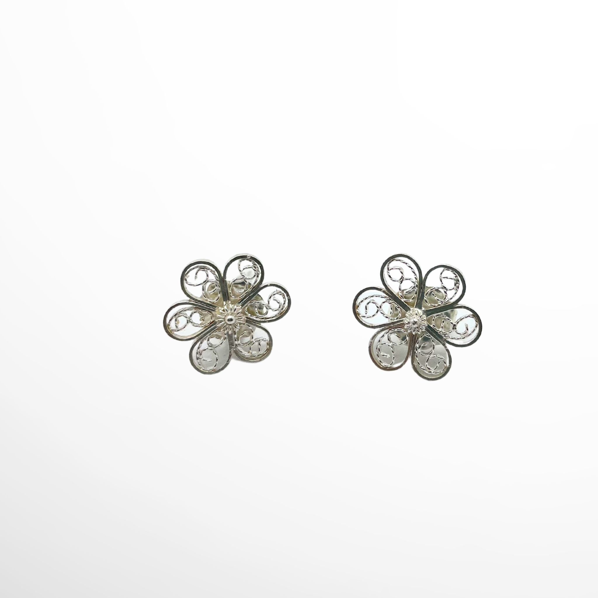 Flor Filigree Studs Silver Alejandra Collective