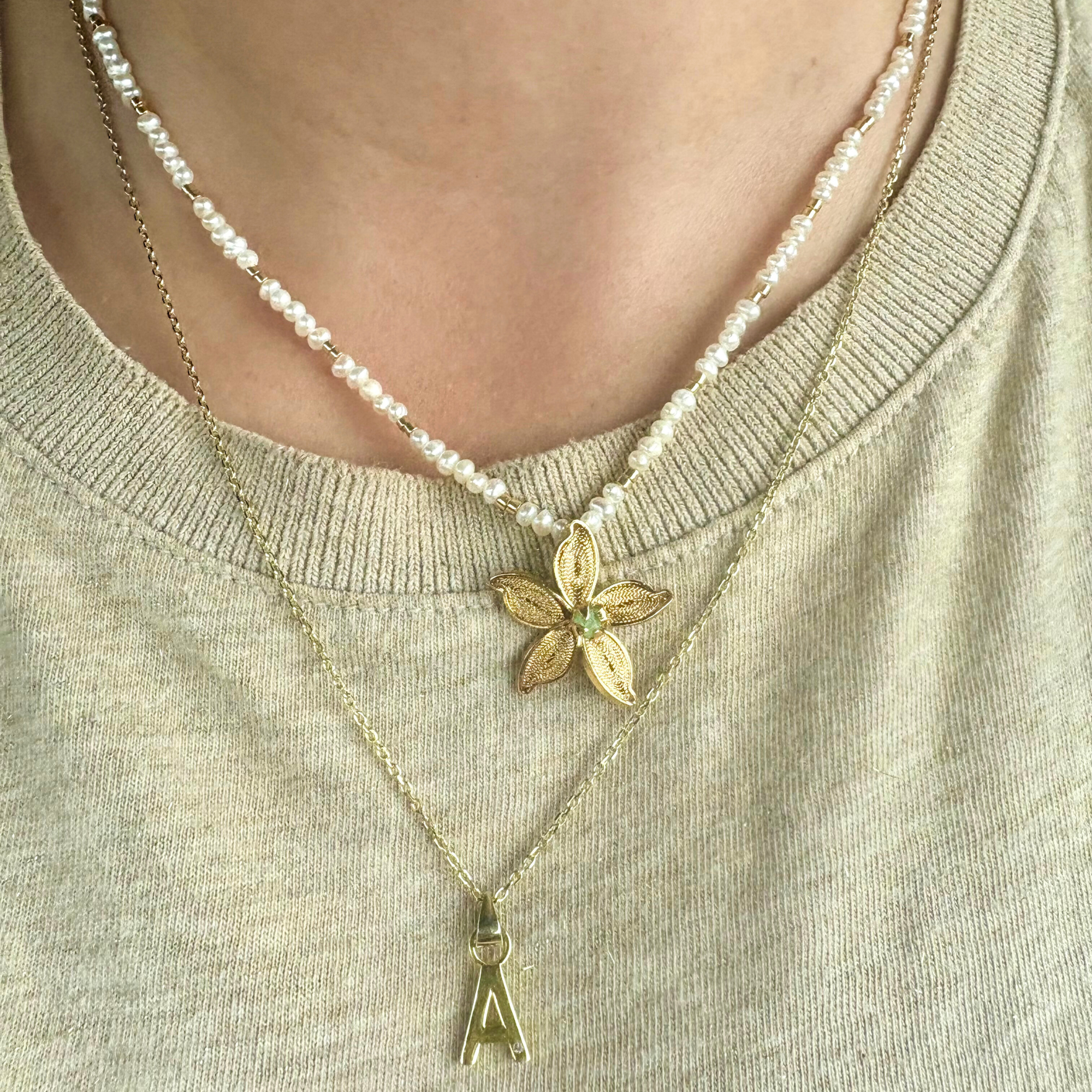 Orchid Pearl Necklace – Filigree Gold 24K Alejandra Collective