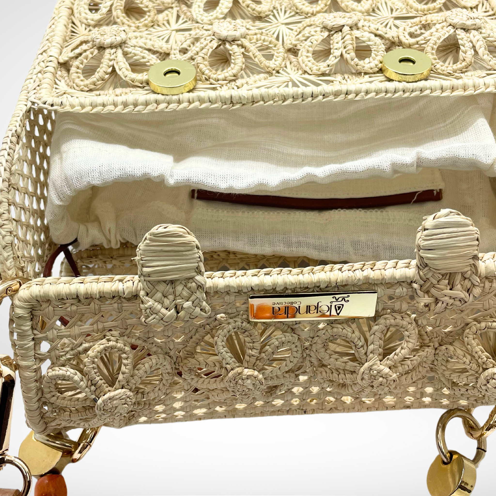 Pamela Flower Truck Woven Basket Bag Mini Alejandra Collective