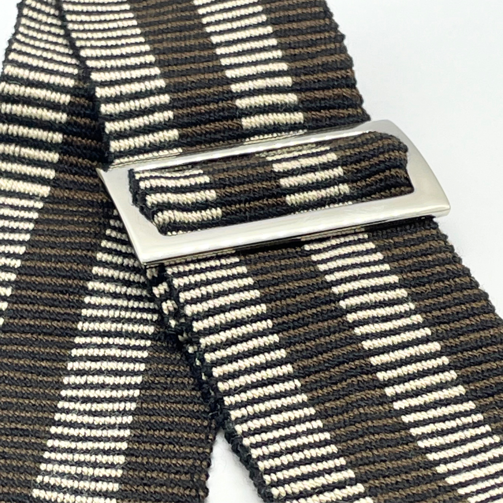 Ramona Handwoven Adjustable Straps Brown, Black and White Alejandra Collective
