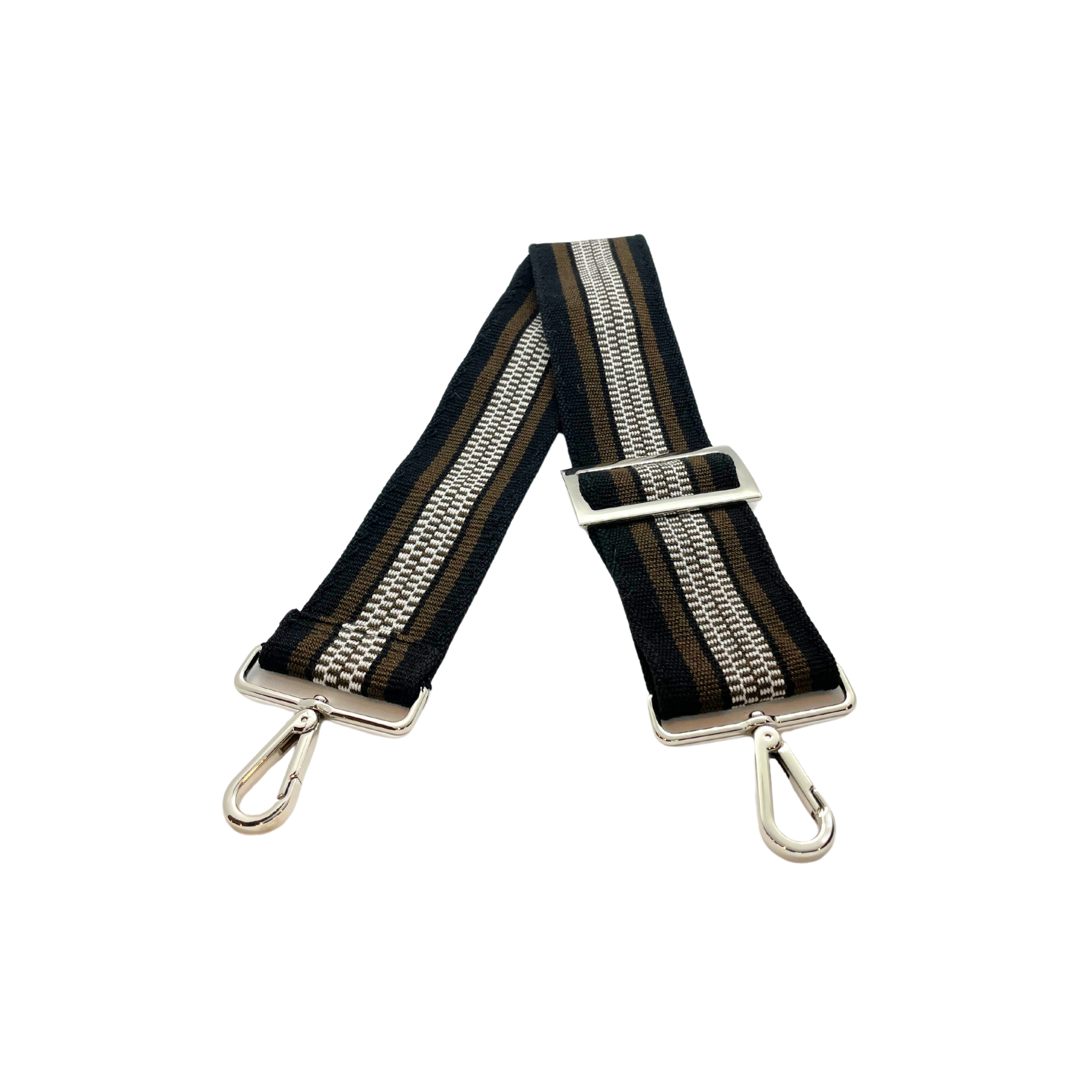 Ramona Handwoven Adjustable Bag Strap Brown and Black Alejandra Collective