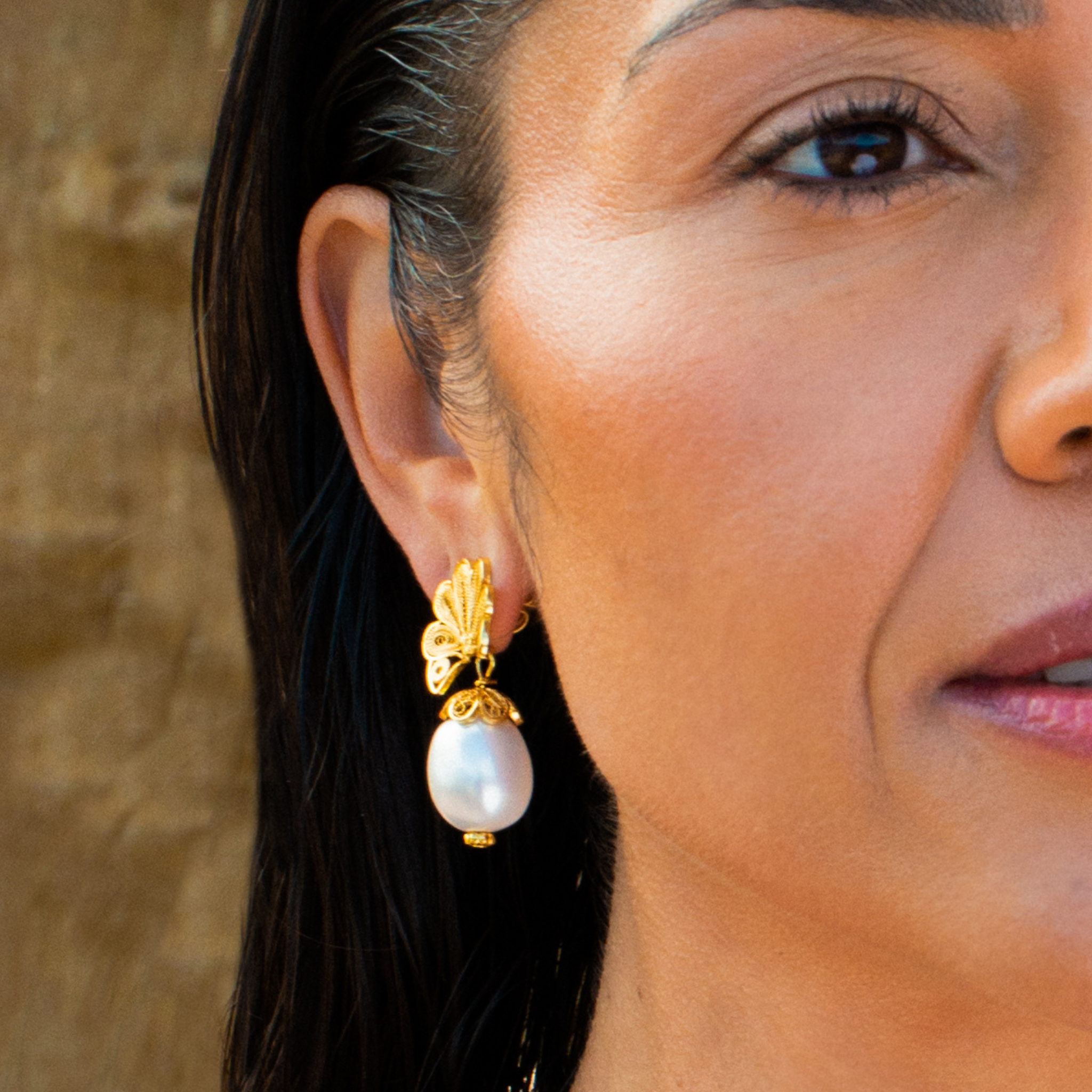 VERANO Irene Shell Single Pearls Gold Alejandra Collective