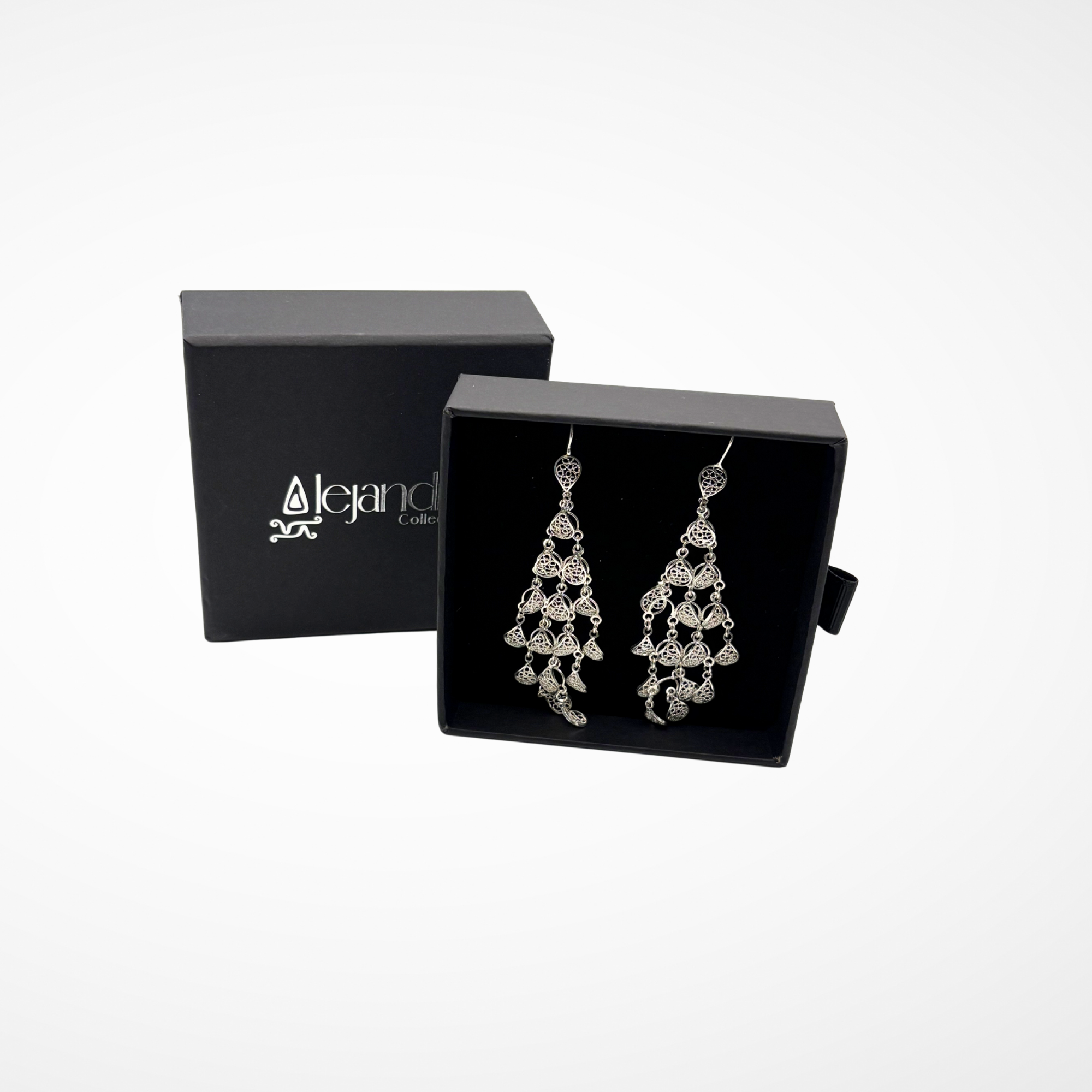 Laura Statement Filigree Earrings Silver Alejandra Collective