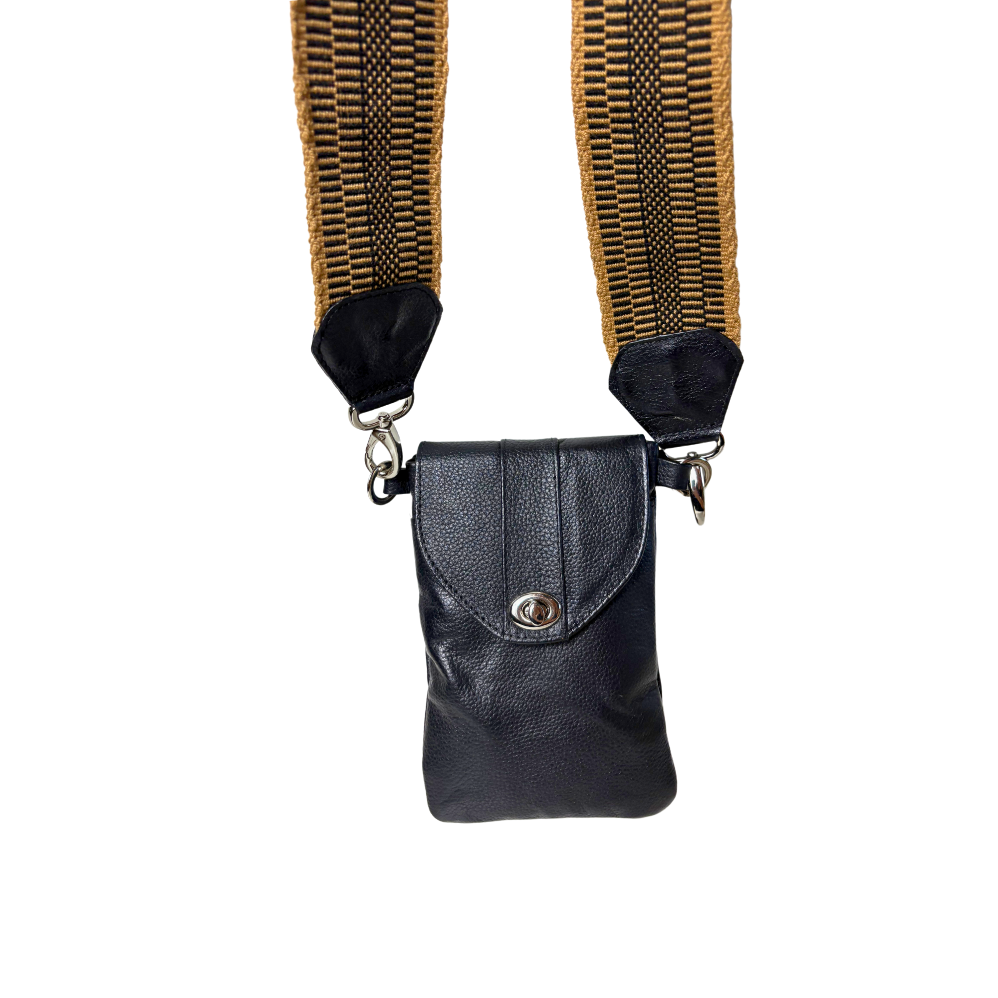 Madison Genuine Leather Phone Bag Crossbody Black Alejandra Collective