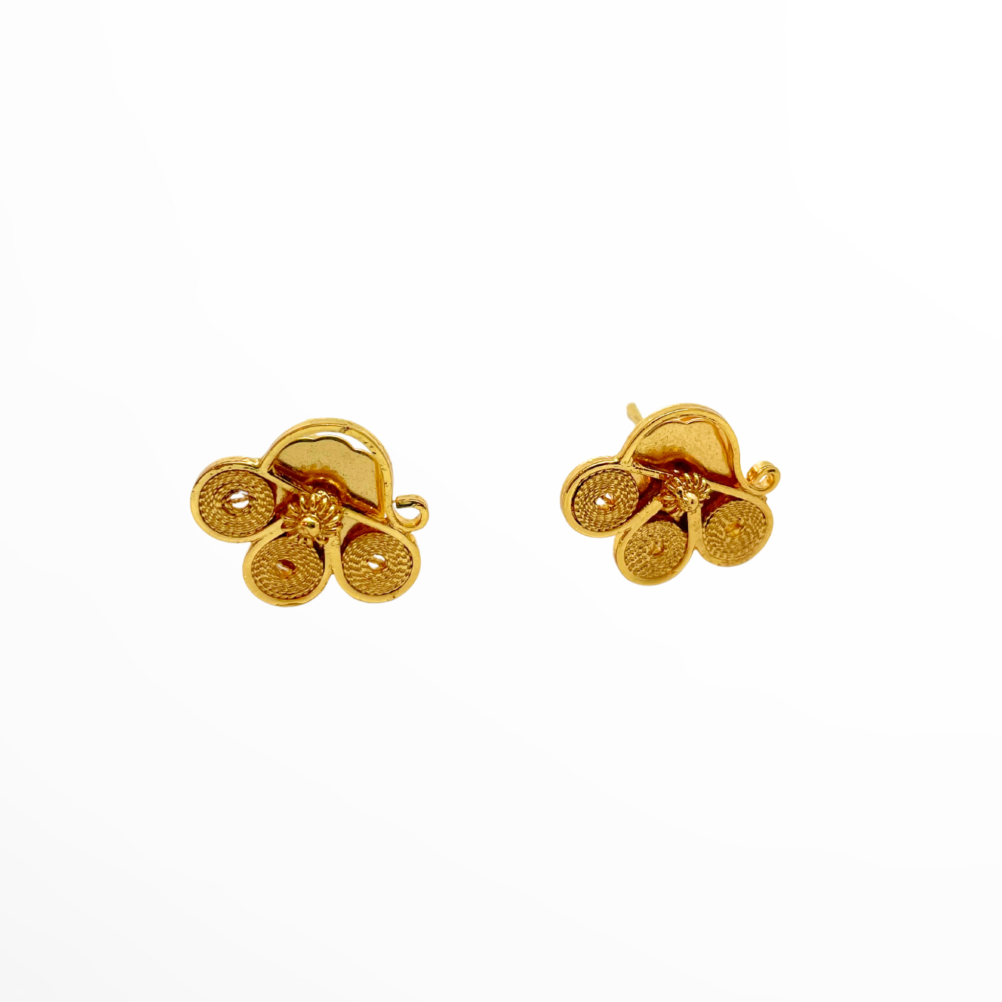 Half Flower Studs - 24K Gold-Plated Filigree Alejandra Collective