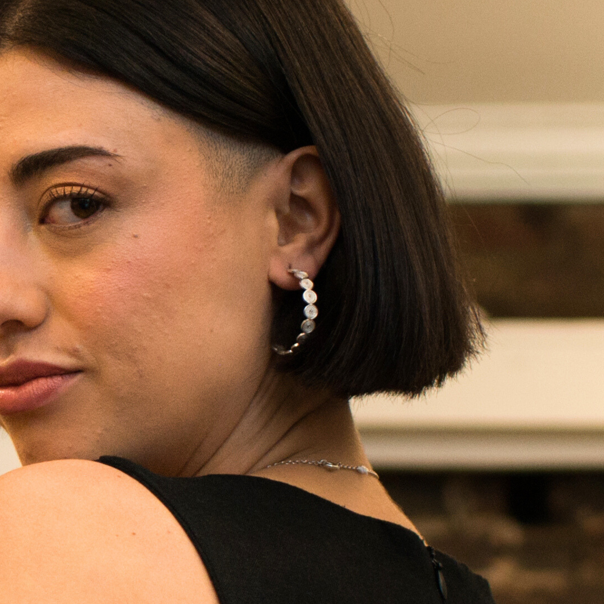 Dianne Circles Hoops Filigree Silver Alejandra Collective