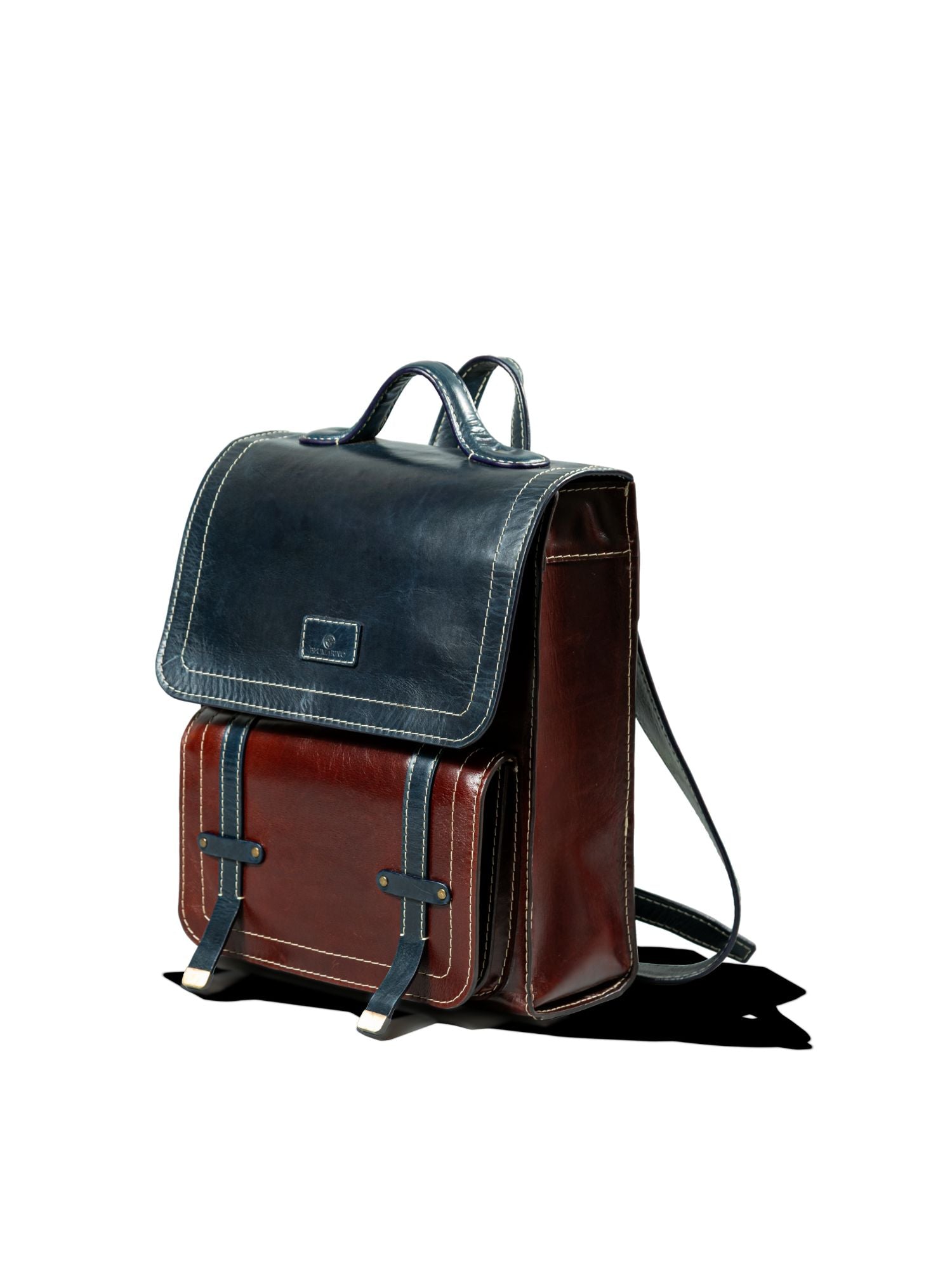 Florence Men Leather Backpack Green and Tan