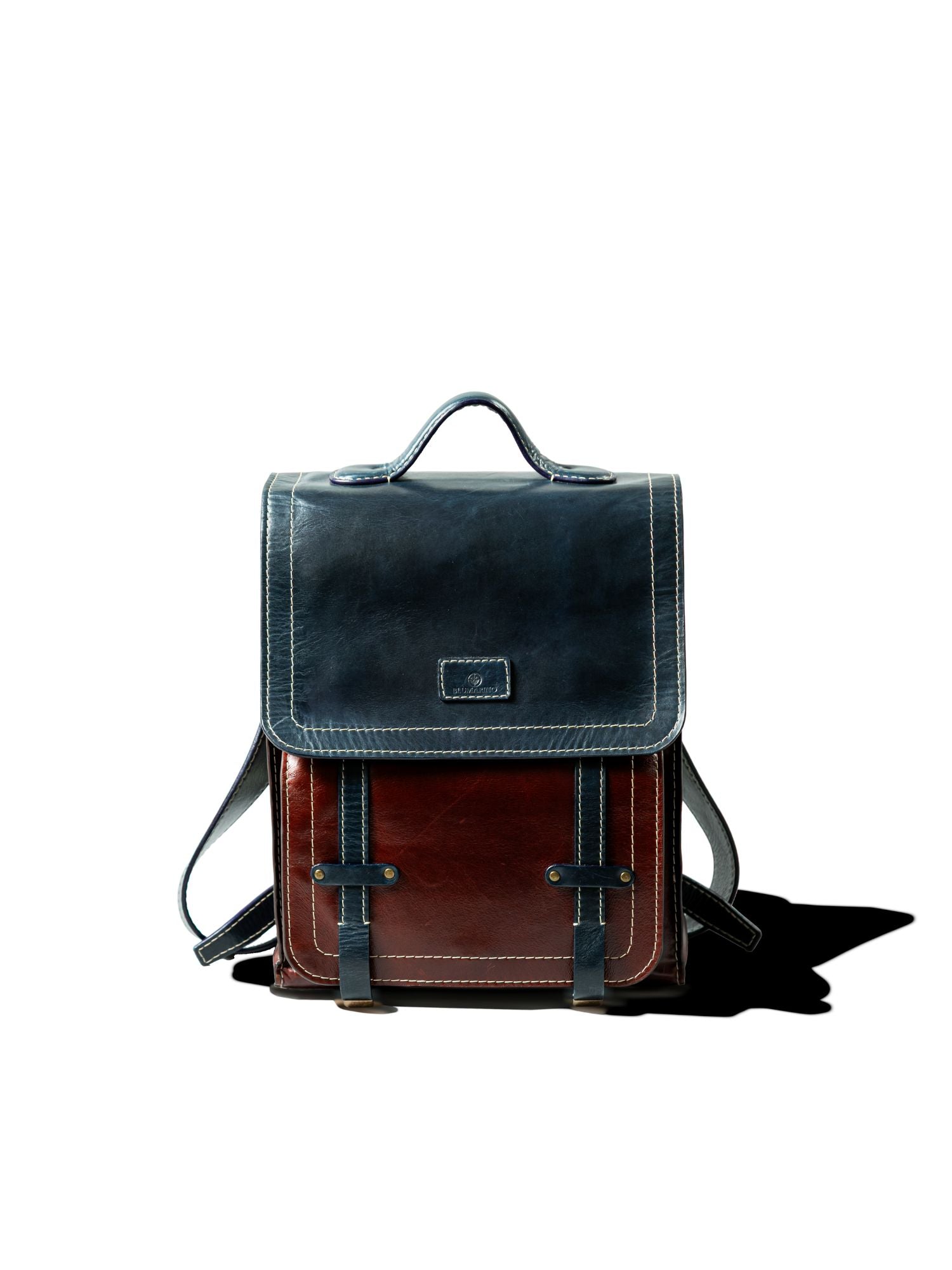 Florence Men Leather Backpack Green and Tan