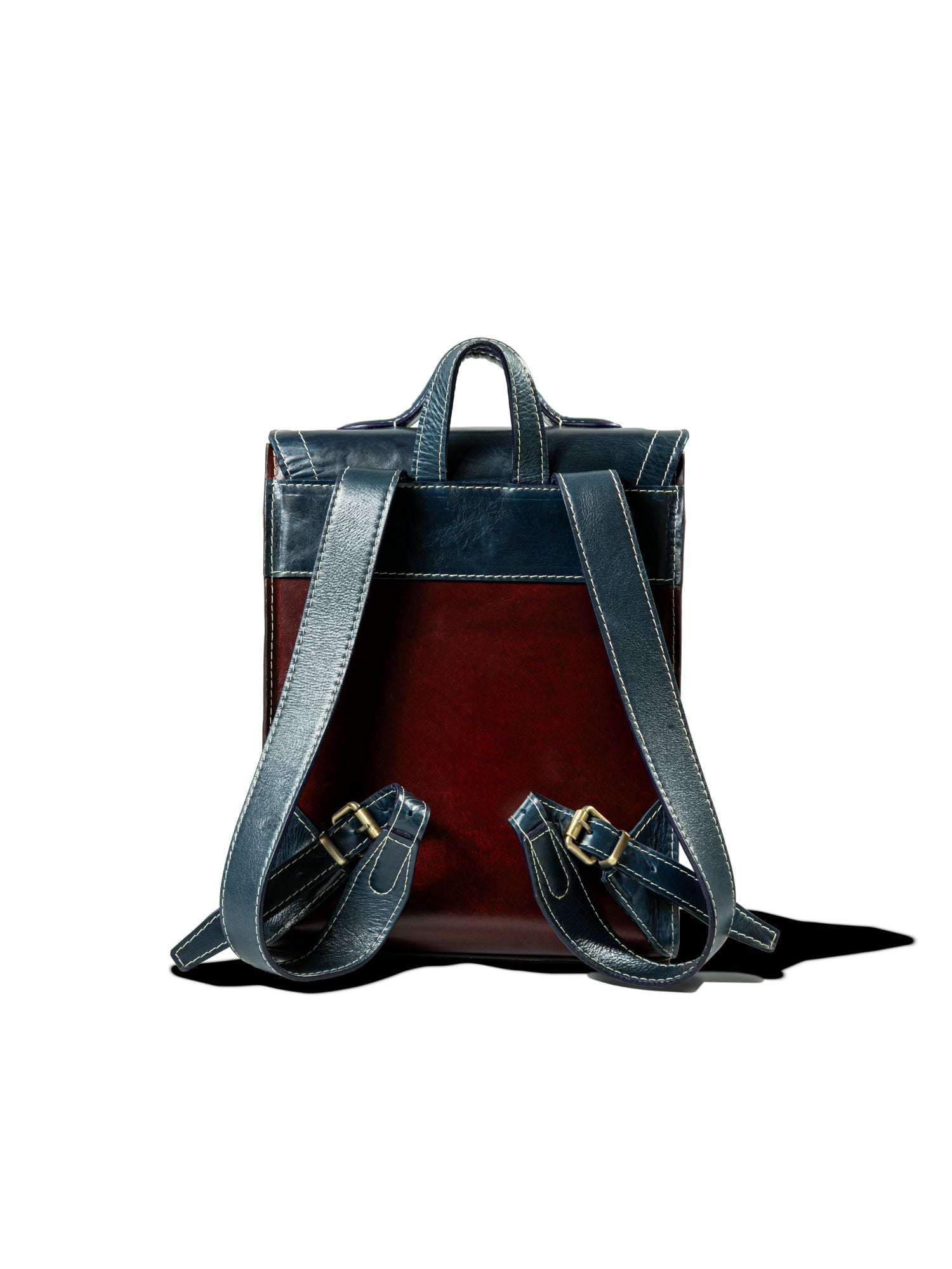 Florence Men Leather Backpack Green and Tan