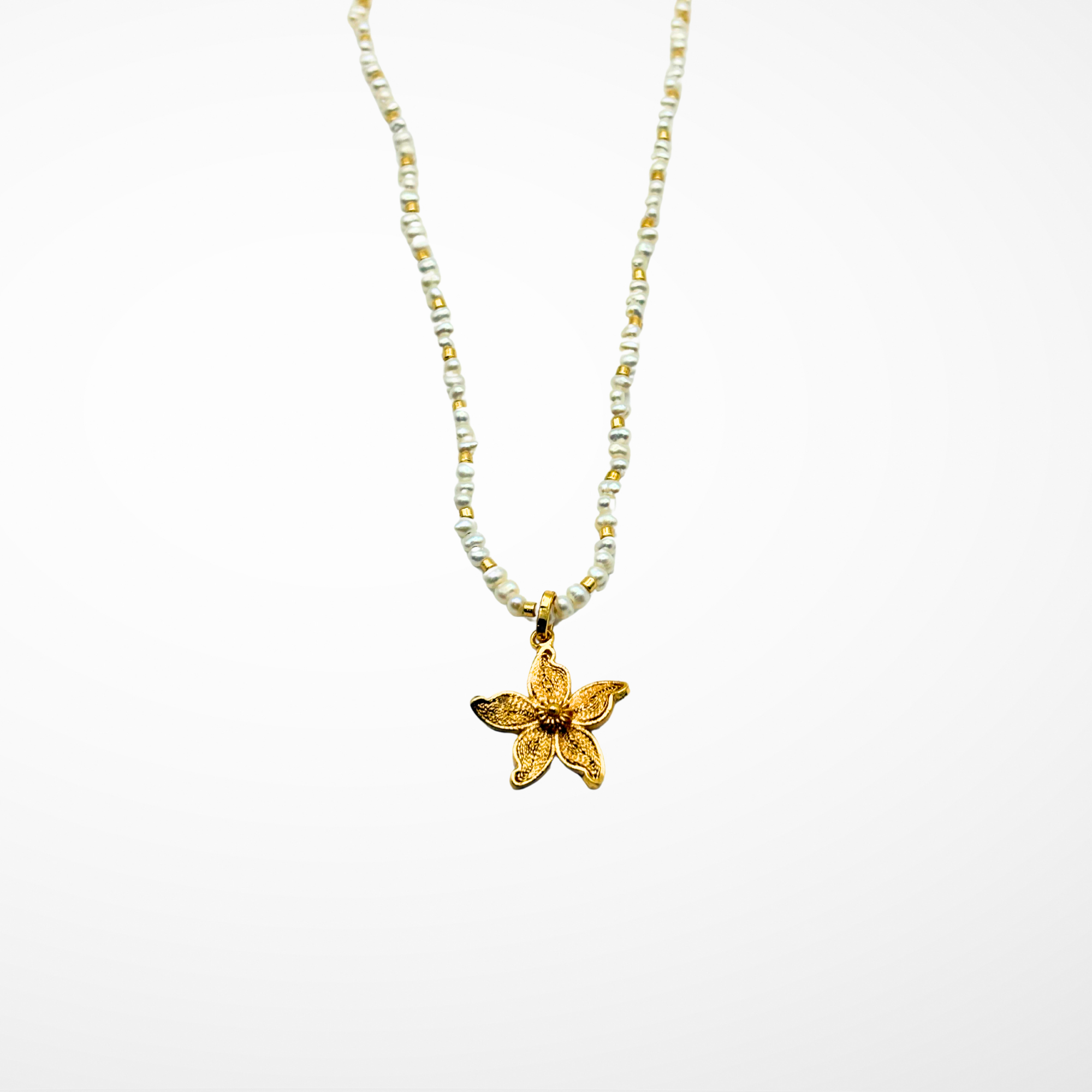 Orchid Pearl Necklace – Filigree Gold 24K Alejandra Collective