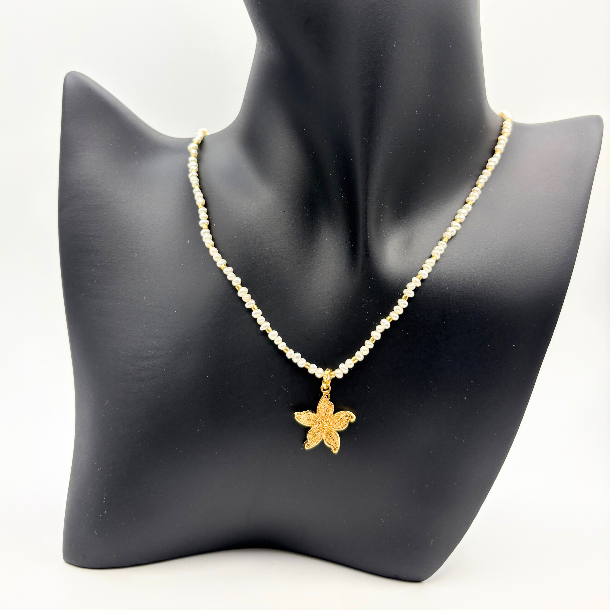 Orchid Pearl Necklace – Filigree Gold 24K Alejandra Collective