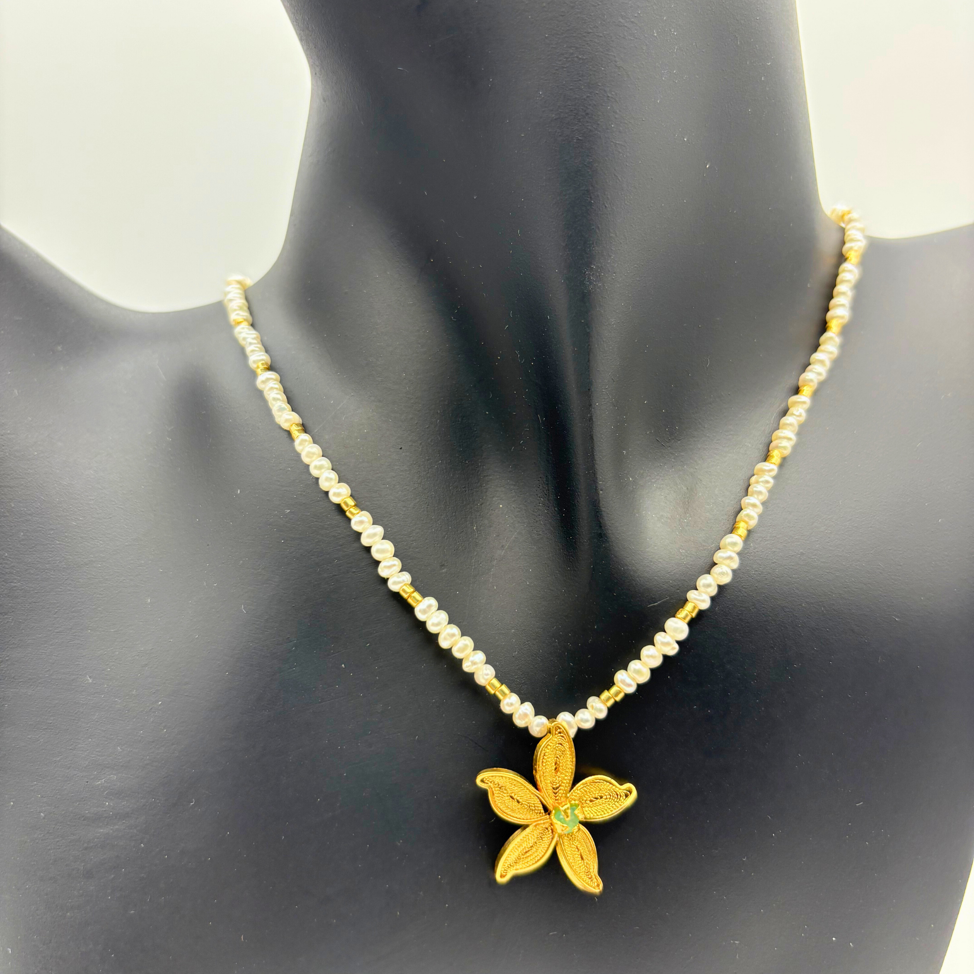 Orchid Pearl Necklace – Filigree Gold 24K Alejandra Collective
