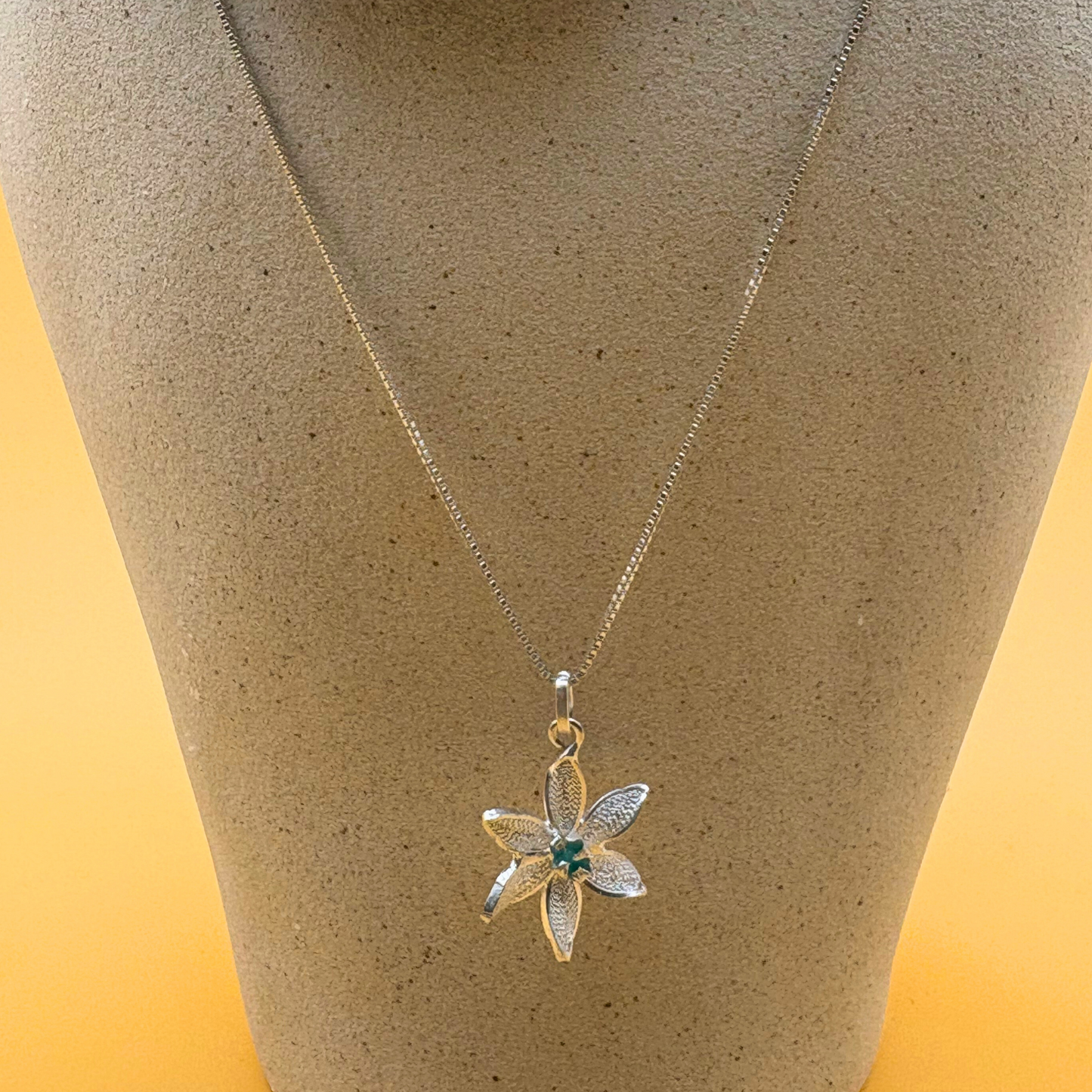 Orchid Emerald Silver Pendant Alejandra Collective