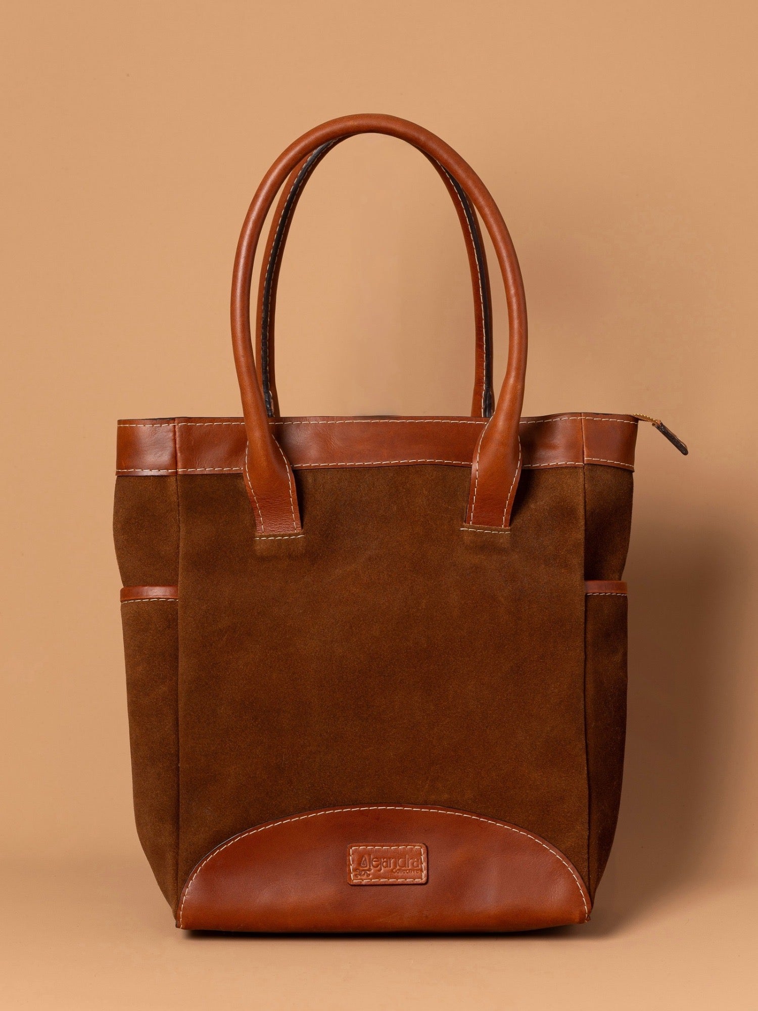 Sienna Leather Tote Bag Tan Alejandra Collective