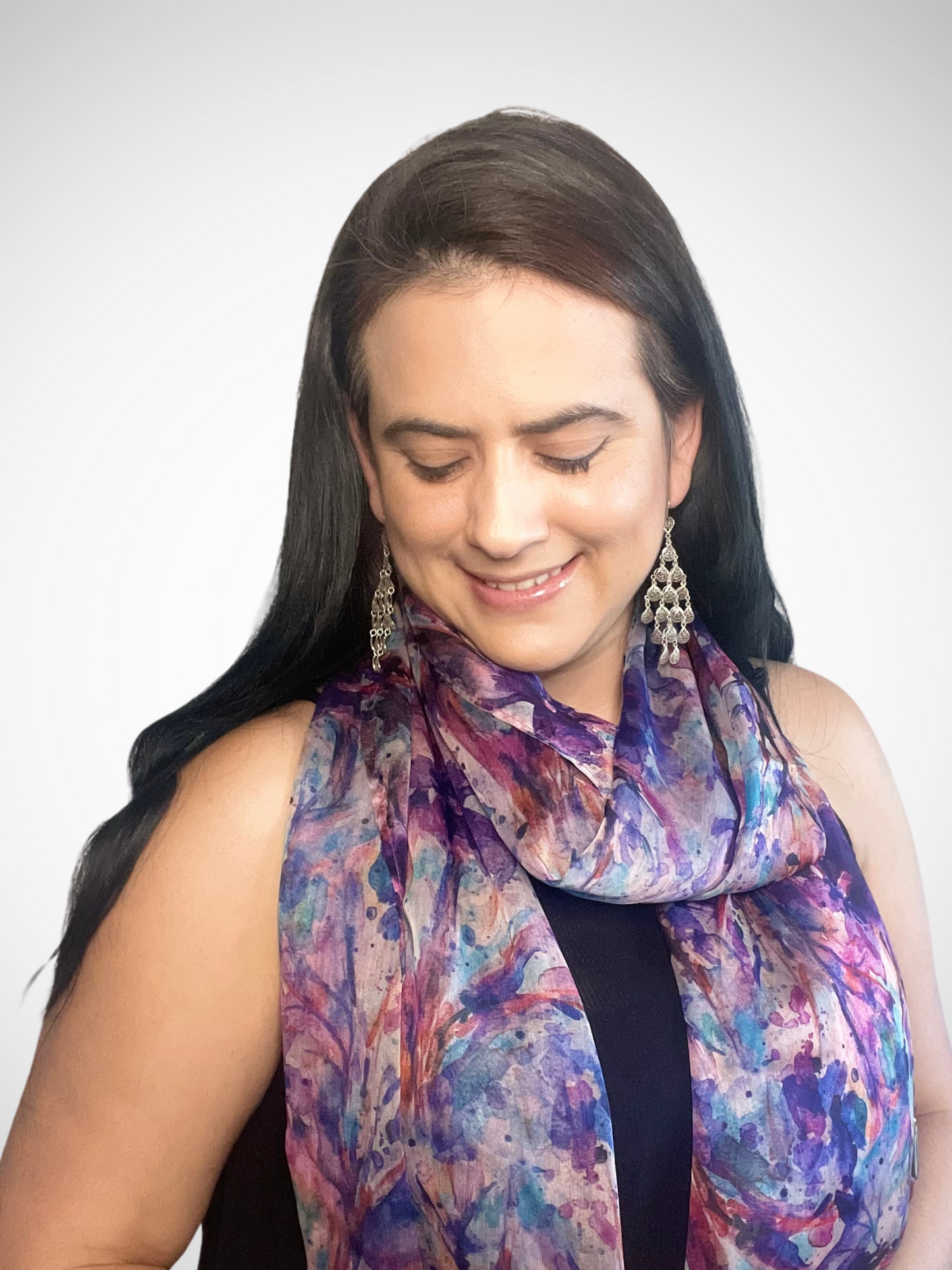 Silk Scarf Hand Dyed-Continente Dorado