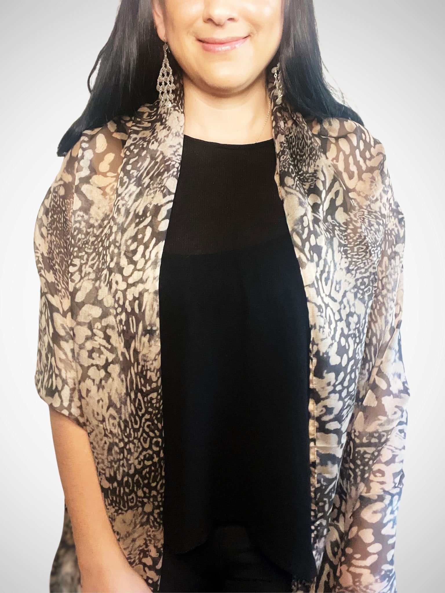 Helena Modal Silk Hand Dyed Scarf- Animal Print Alejandra Collective