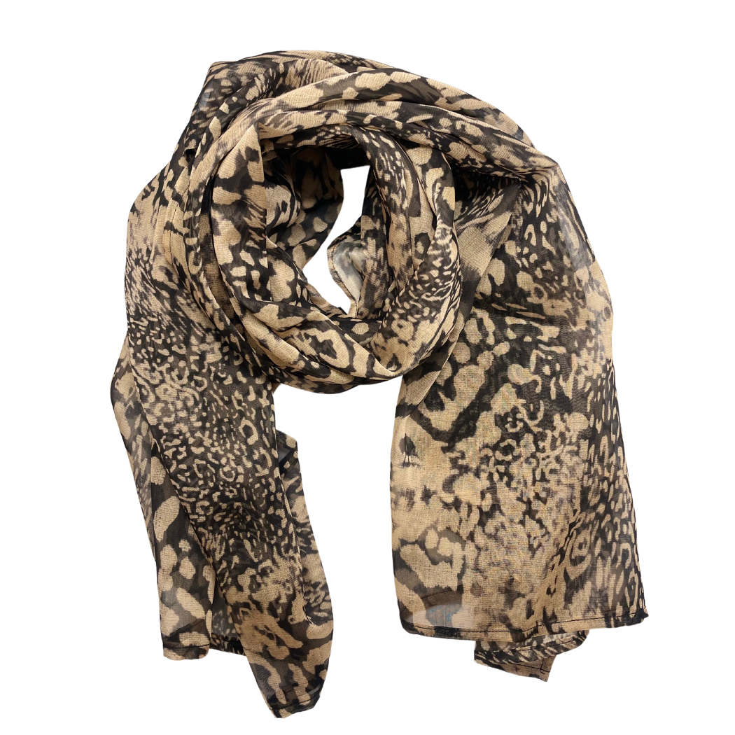 Helena Modal Silk Hand Dyed Scarf- Animal Print Alejandra Collective