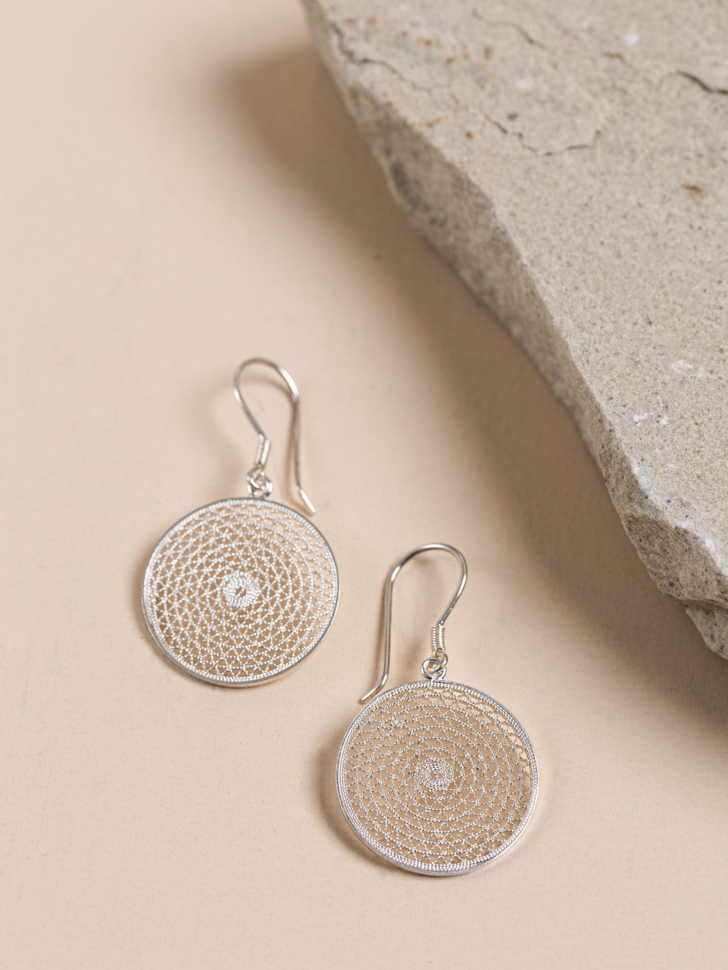 Sol Filigree Drop Earrings Silver Alejandra Collective