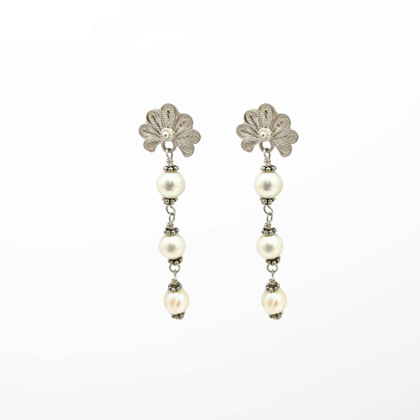 VERANO Irene Shell Mini Pearls Silver Alejandra Collective