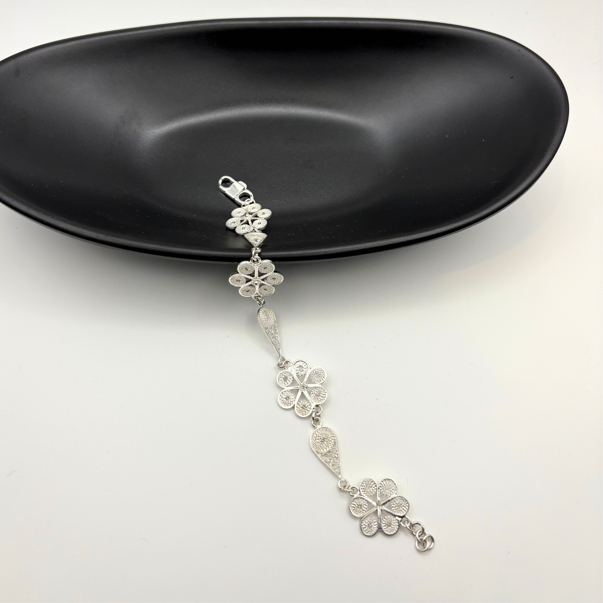 Vanessa Drop and Flower Filigree Bracelet Alejandra Collective