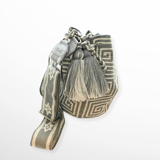 Milano Wayuu Crochet Bags- Light Grey