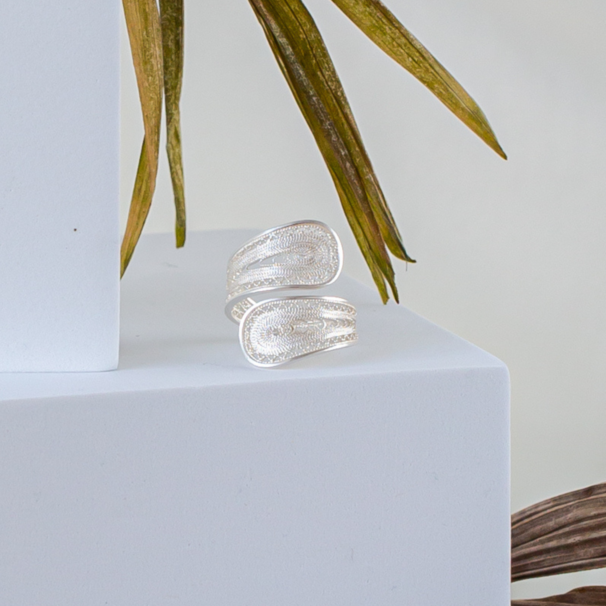 Amy Ring Filigree Silver Adjustable Alejandra Collective