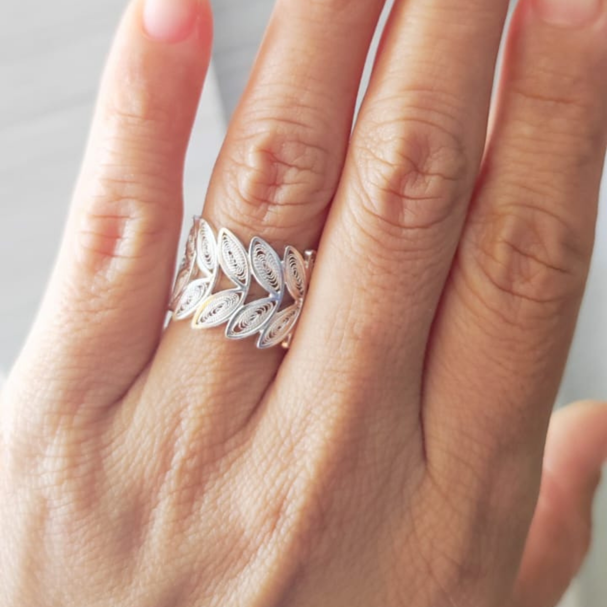Angela Wings Silver Filigree Ring Silver Alejandra Collective