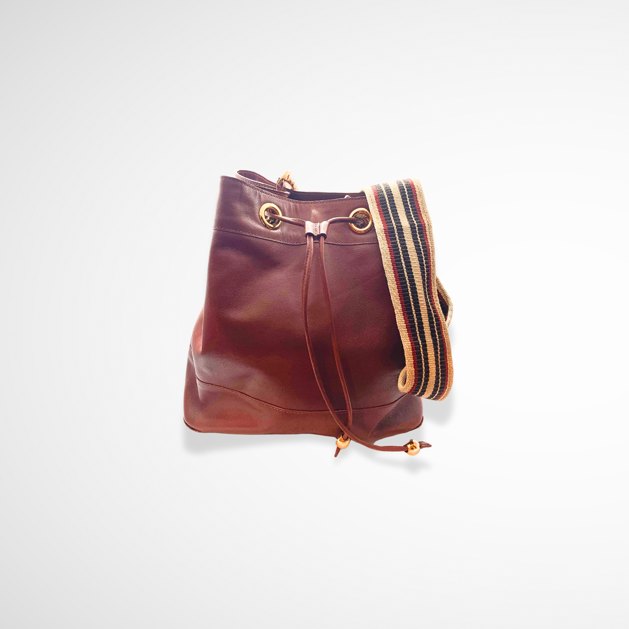 Charlotte Genuine Leather Bucket Bag Cognac Alejandra Collective
