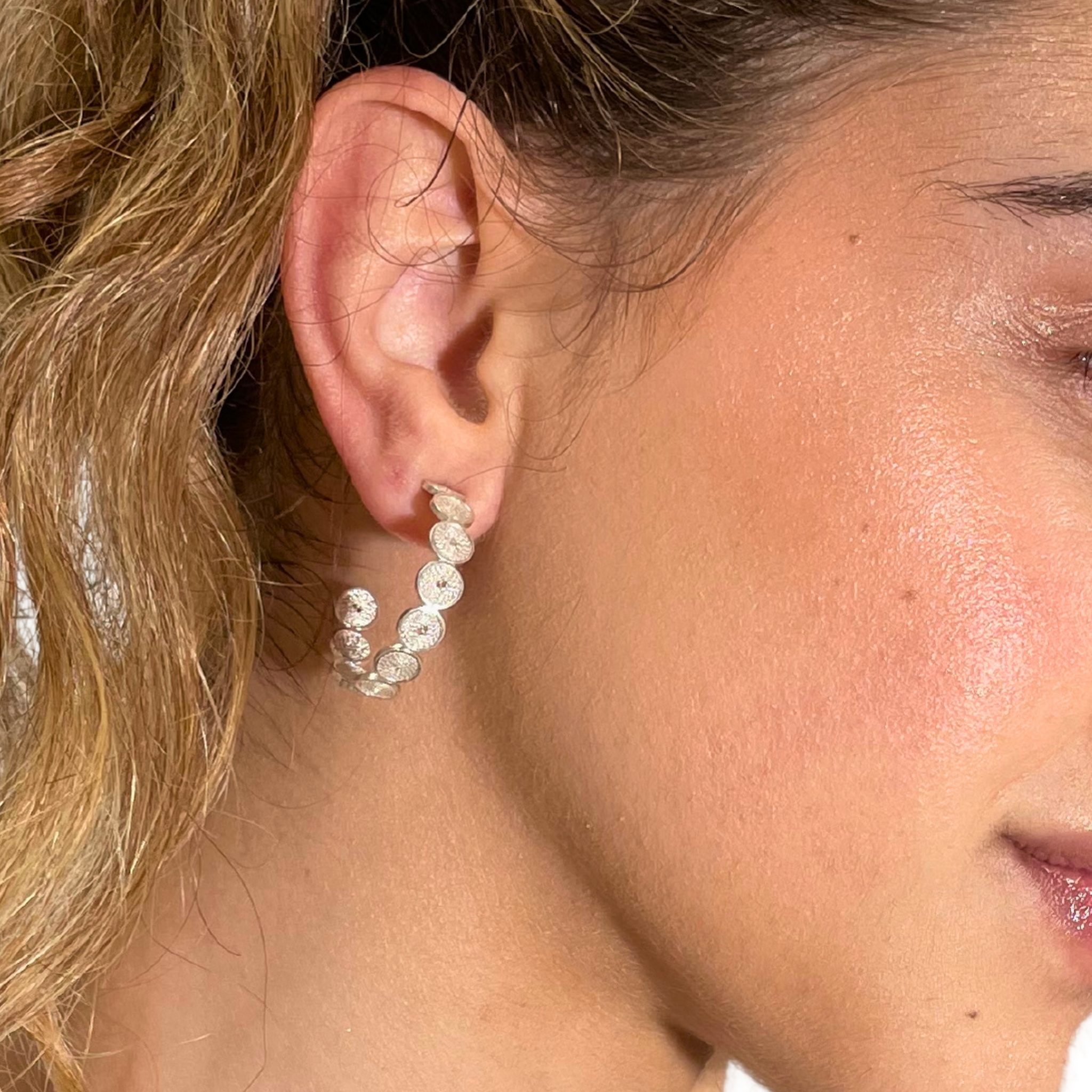 Dianne Circles Hoops Filigree Silver Alejandra Collective