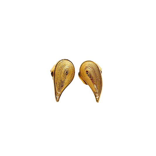 Alisson Drop Filigree Stud Earrings Gold