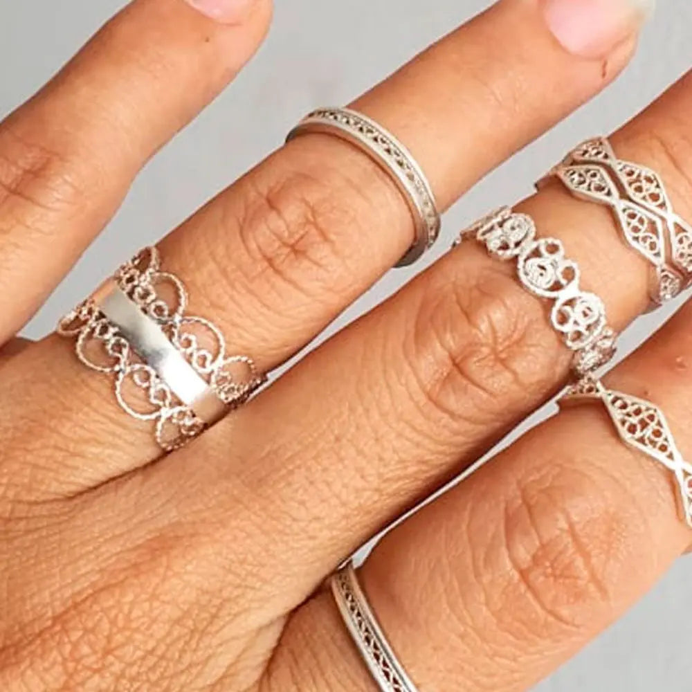 Elle Filigree Ring Silver Continente Dorado
