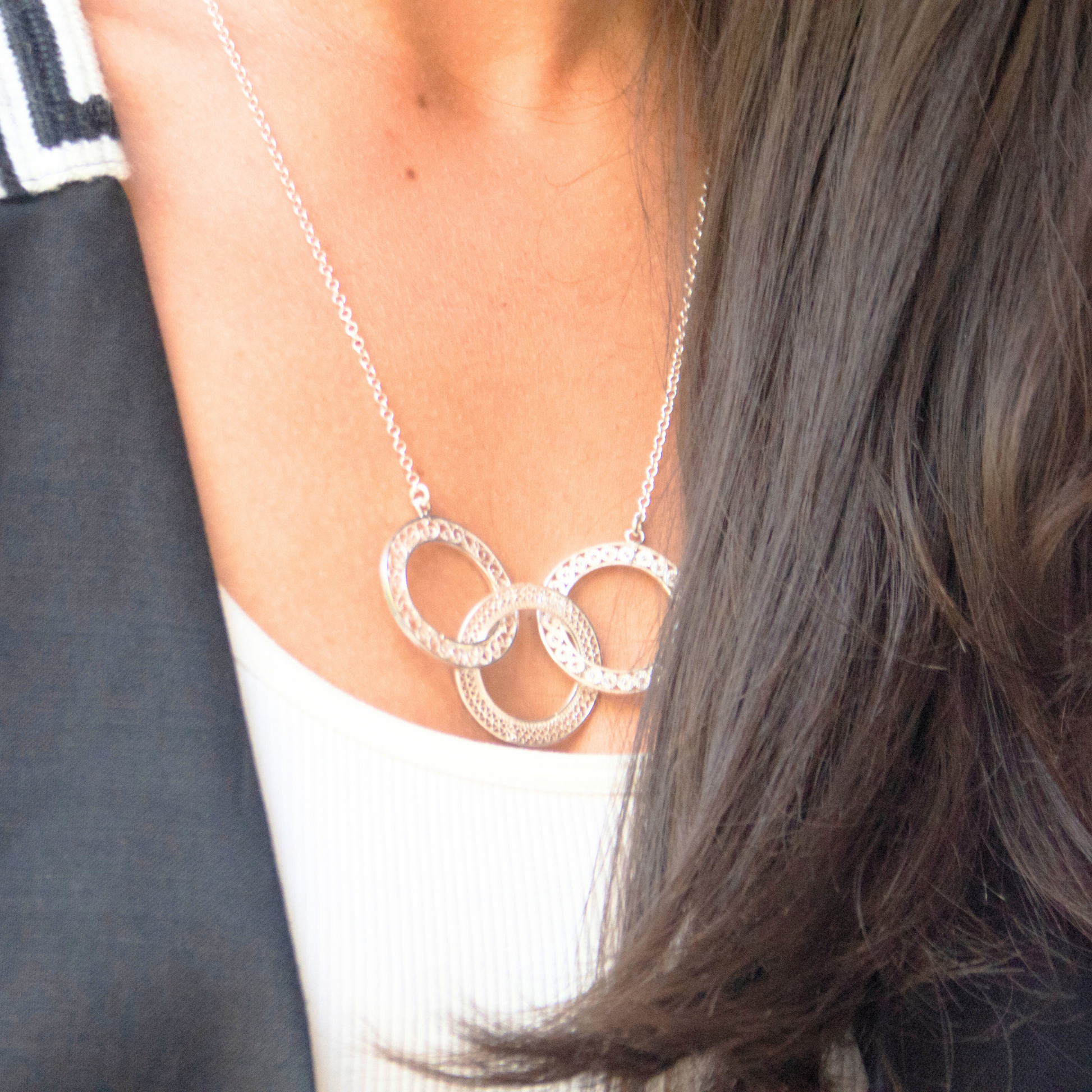 Emma Triple Ring Filigree Necklace Alejandra Collective